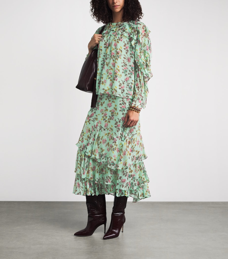 Ulla Johnson Womens Silk Meadow Maxi Skirt Opaline Image 2
