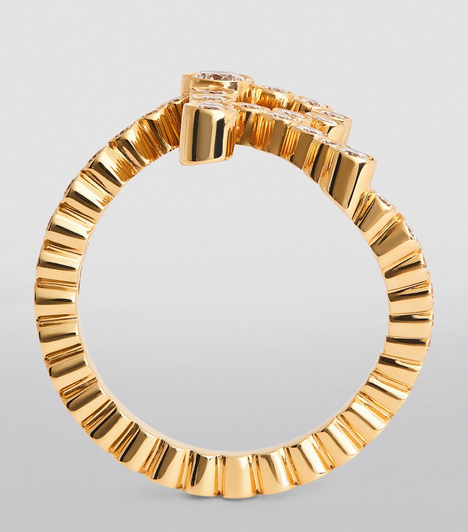 Yellow Gold and Diamond Ensemble 'R' Ring YELLOW GOLD Image 2