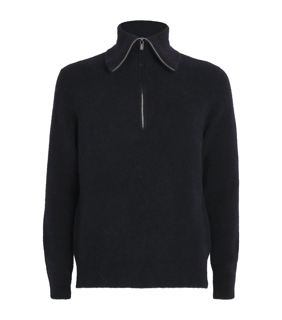 Wool Quarter-Zip Sweater 170 NAVY Image 1