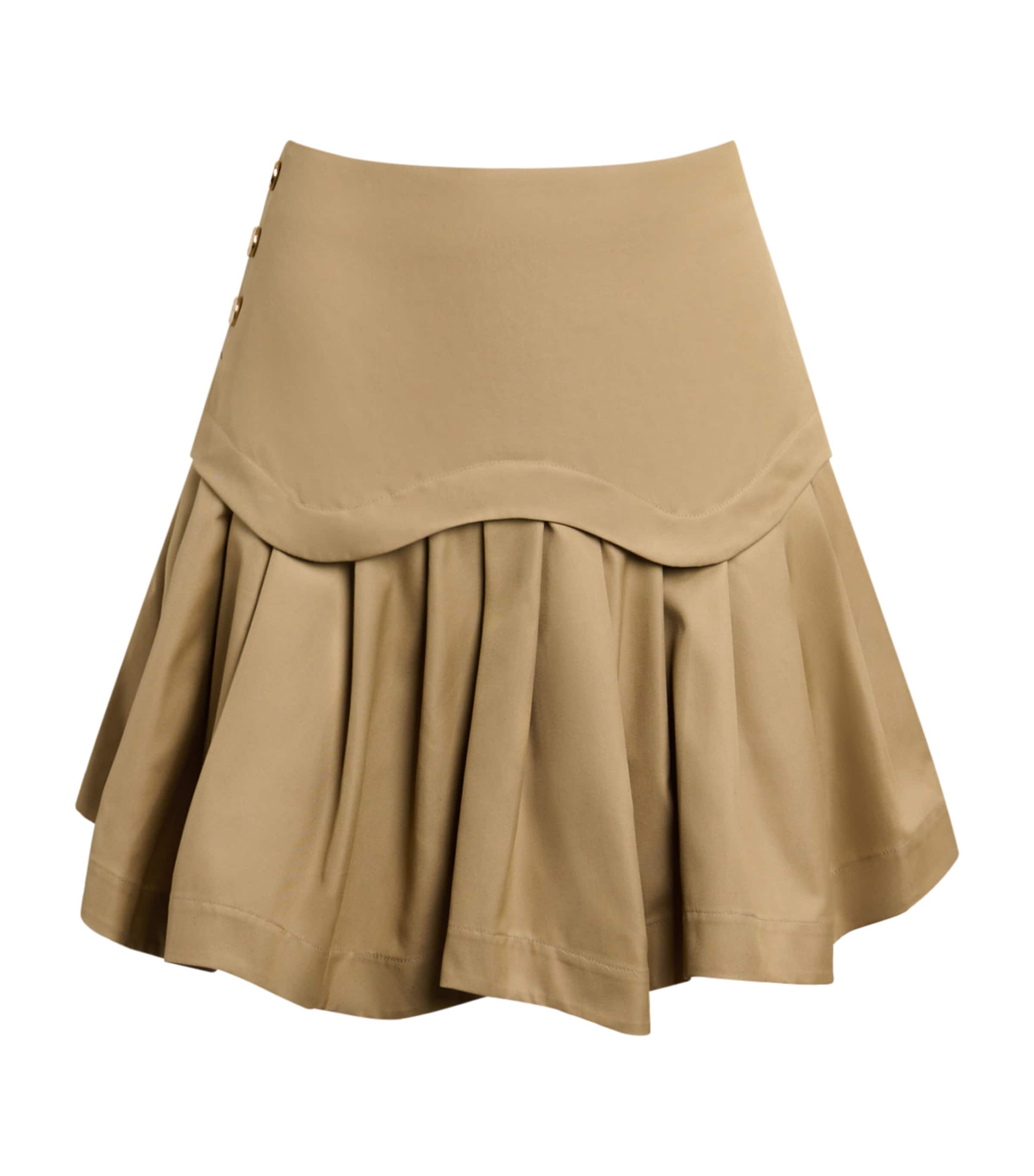 Cotton Ruffled Mini Skirt BEIGE Image 1