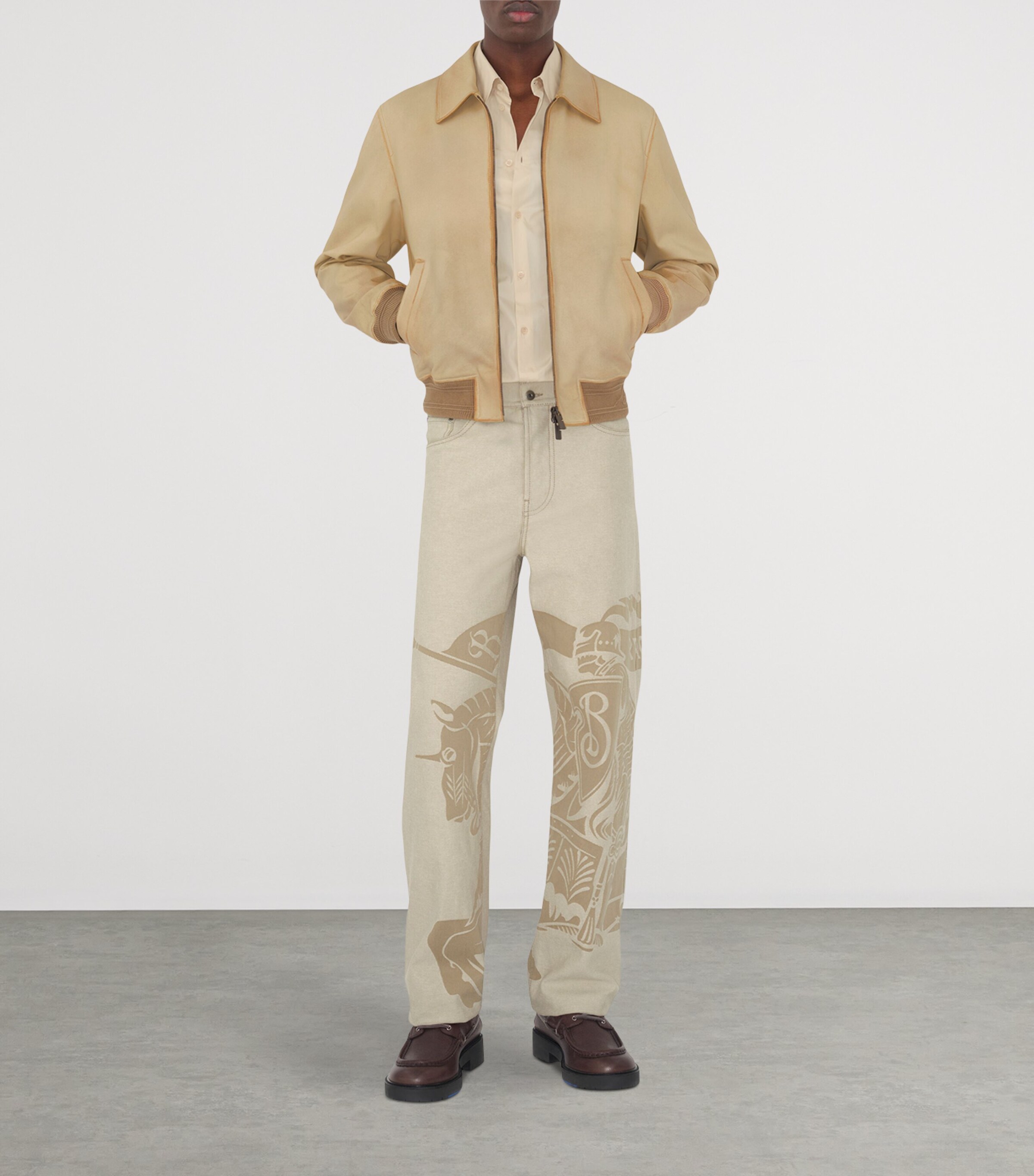 Burberry Grey Equestrian Knight Design Straight Jeans | Harrods US