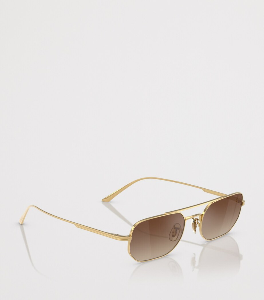 Oliver Peoples Steel 1989C Rectangle Sunglasses Gold Image 5