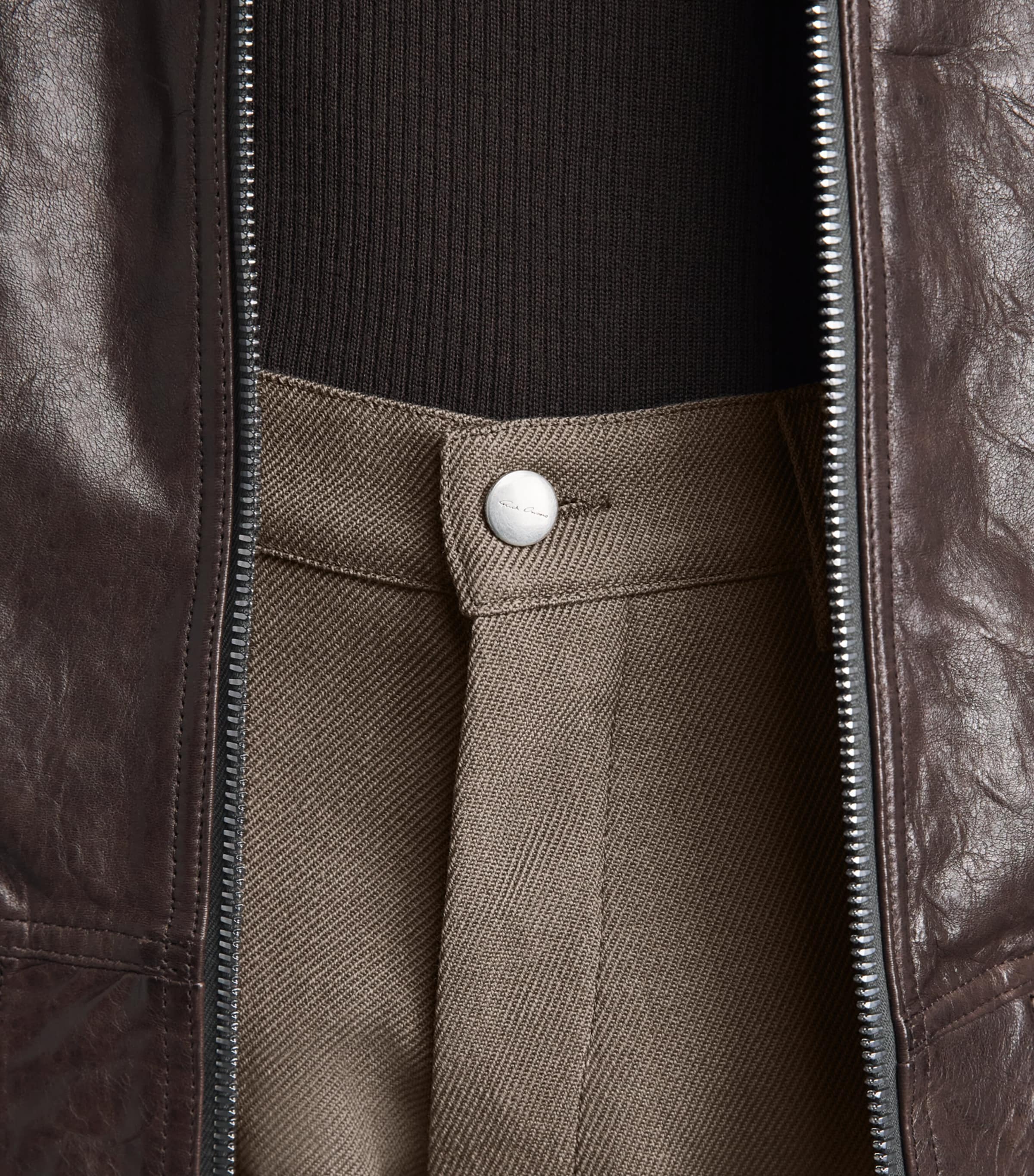 Rick Owens Mens Wool Wide-Leg Kurdt Trousers Dust Image 3
