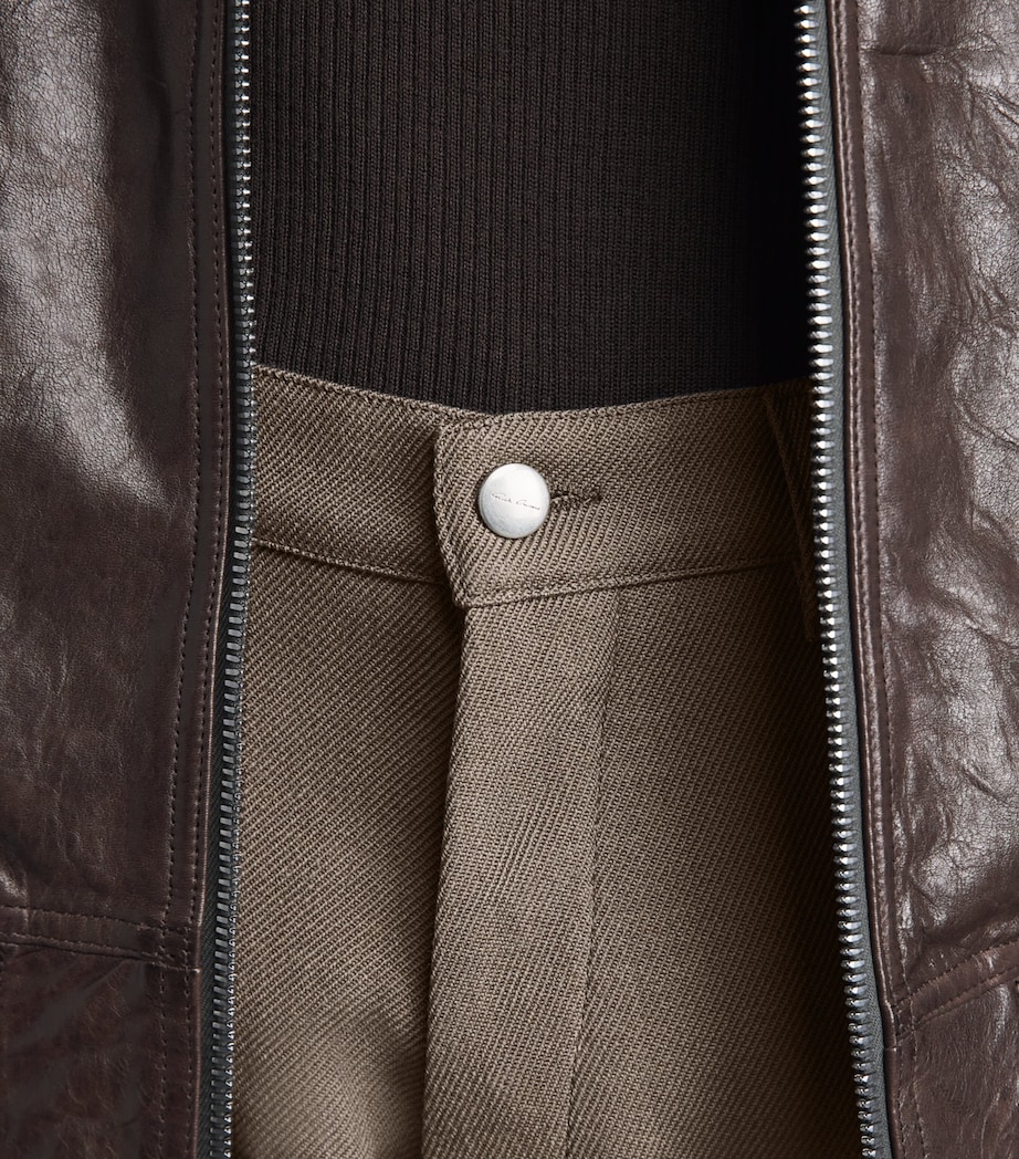 Rick Owens Mens Wool Wide-Leg Kurdt Trousers Dust Image 3