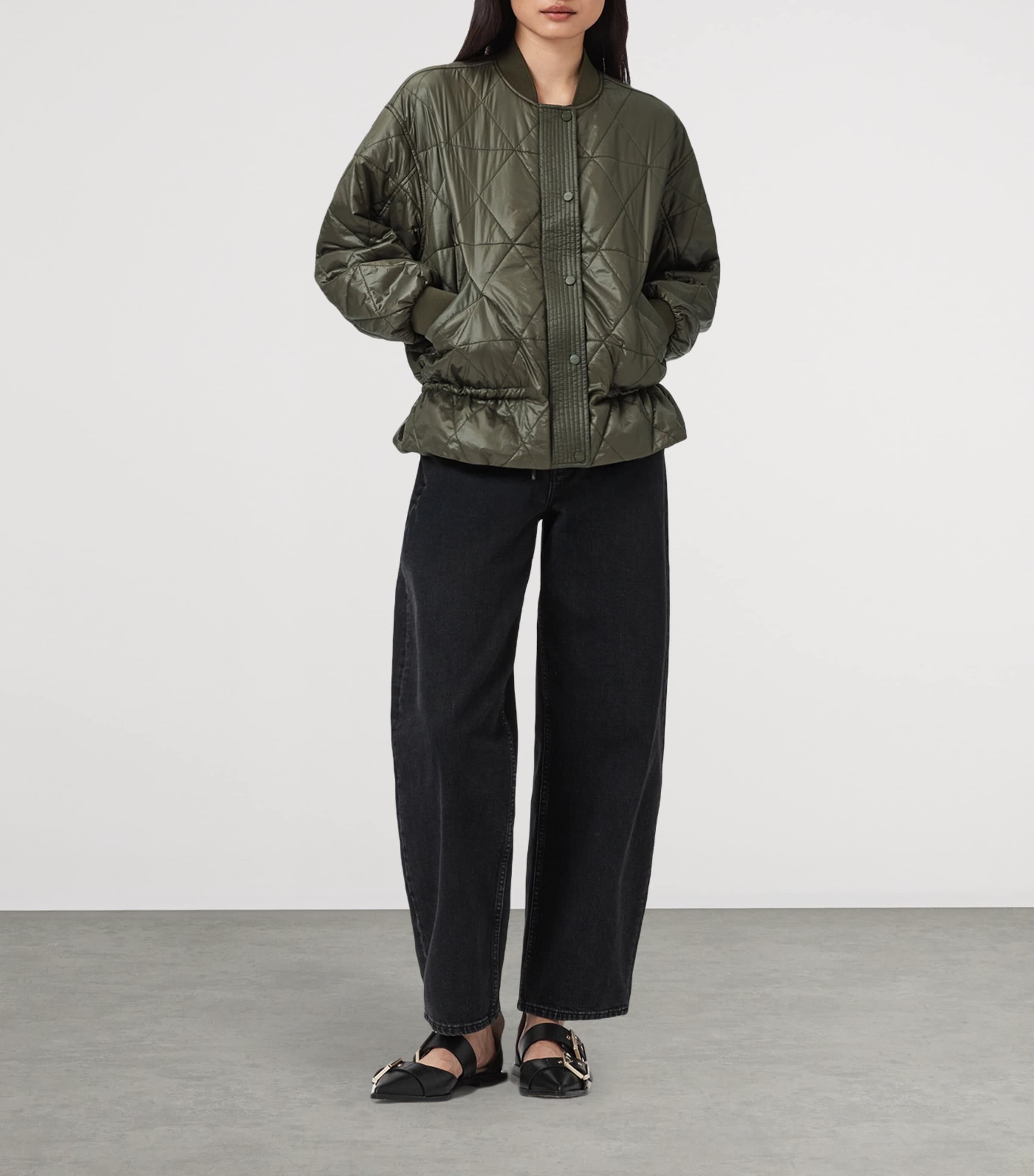 Quilted Alii Bomber Jacket FOREST GREEN Image 2