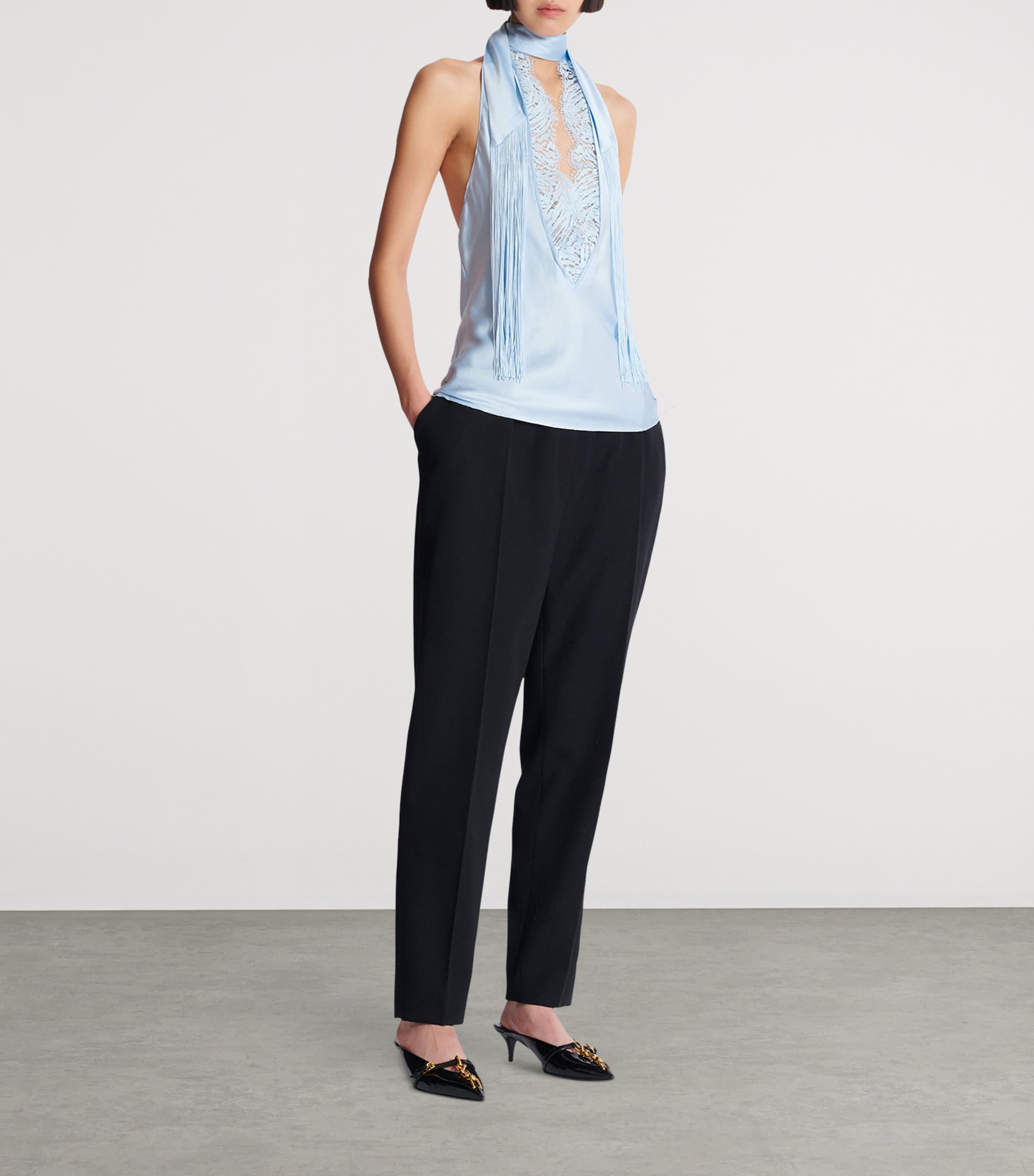 Silk Backless Top 6DR BLEU Image 5