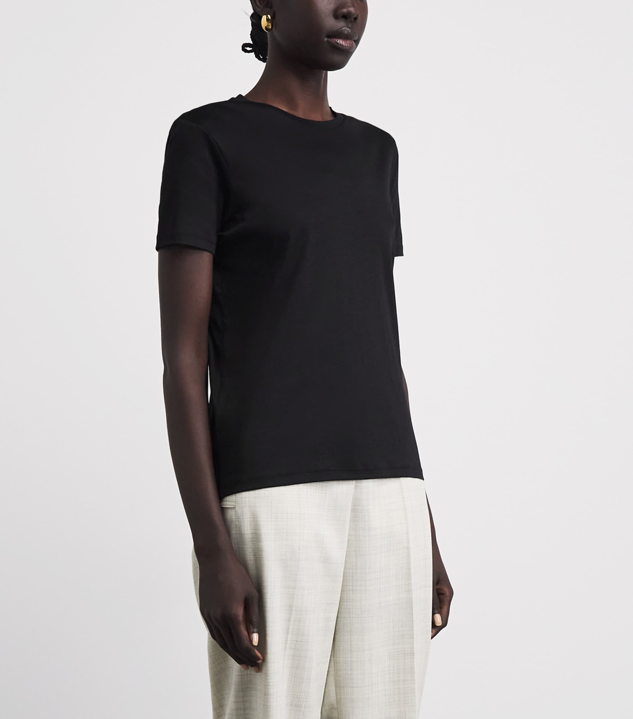 Joseph Womens Organic Cotton Livia T-Shirt Black Image 4