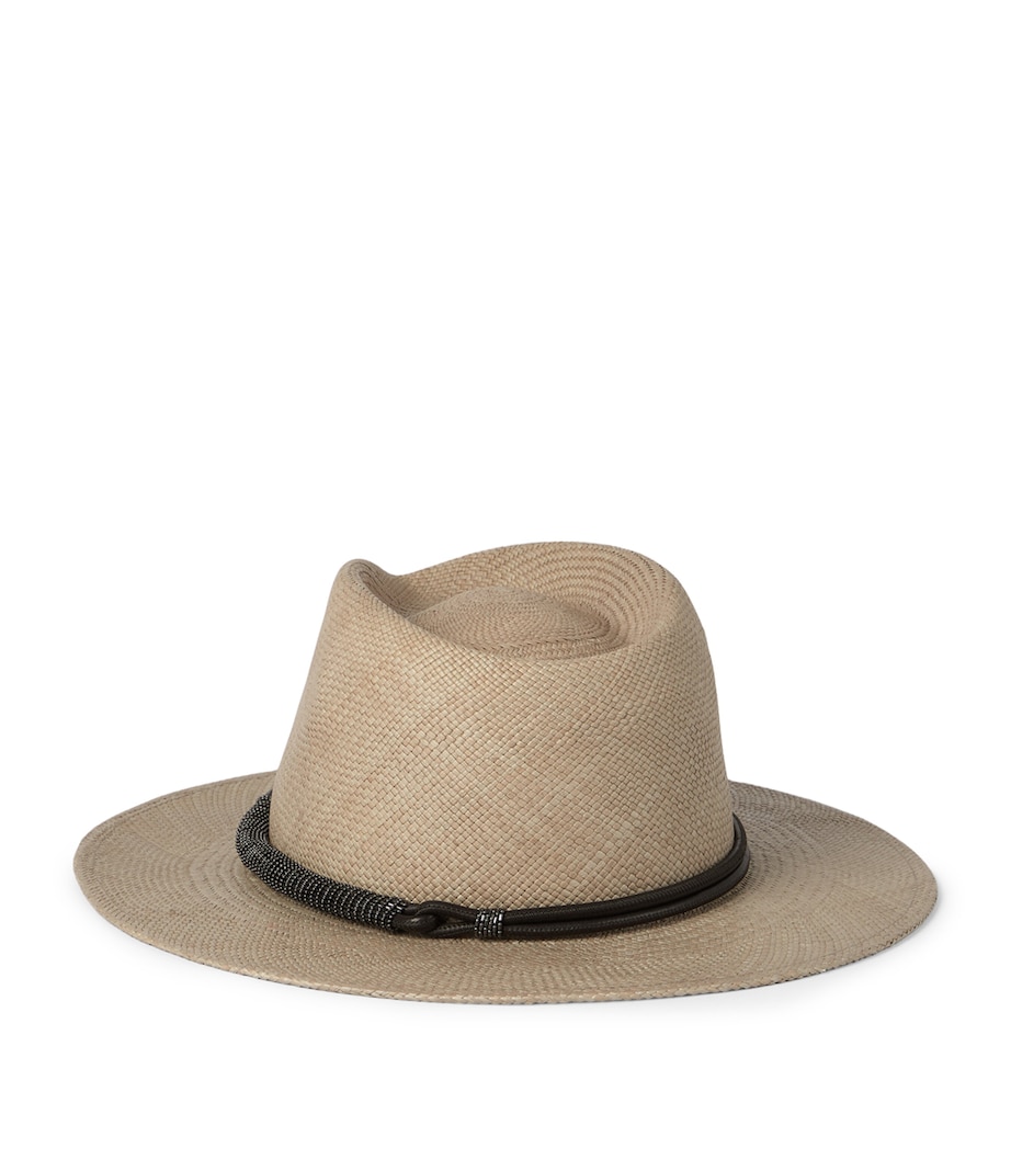 Brunello Cucinelli Straw Monili-Rope Trilby Hat Image 1