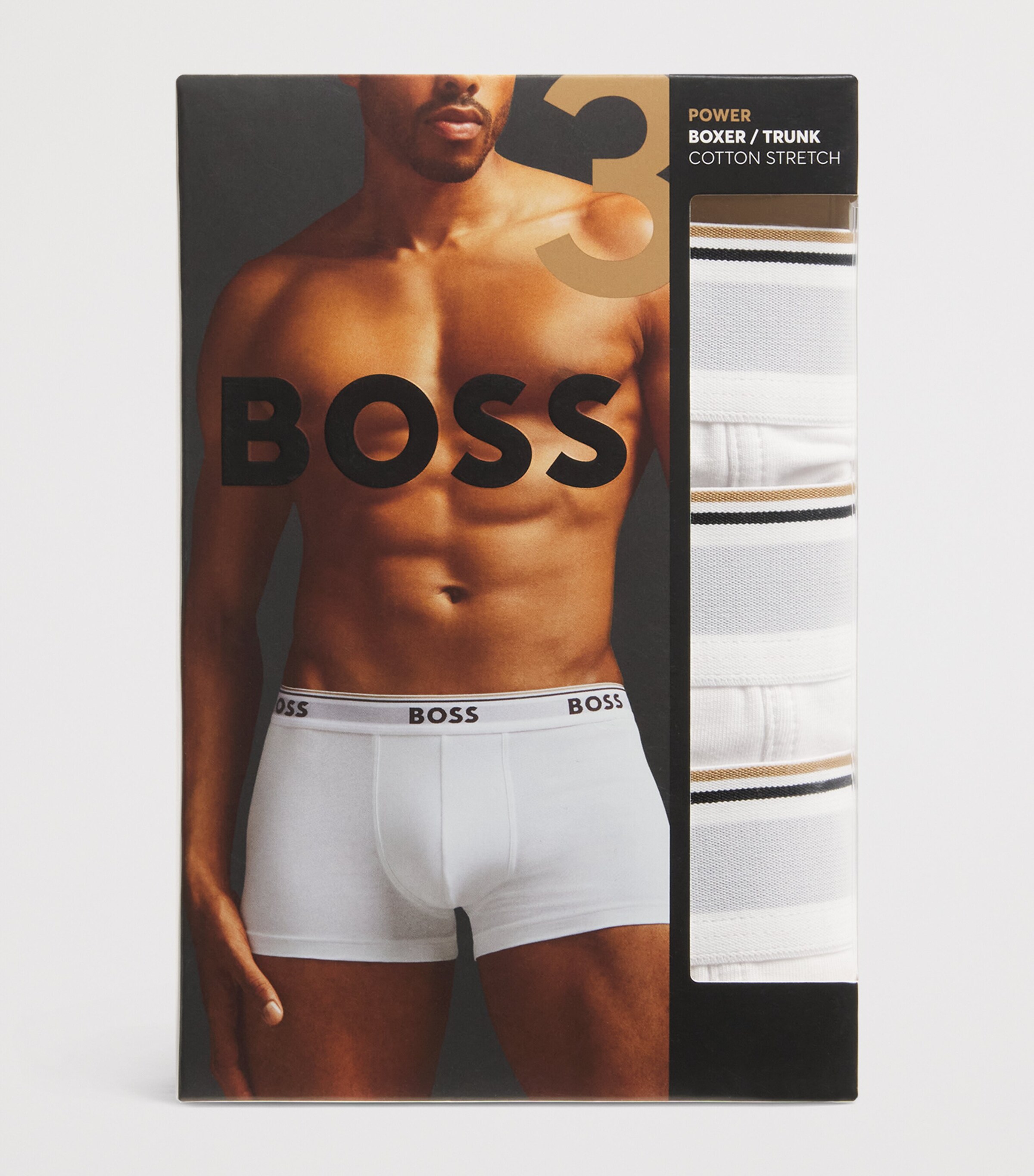 BOSS Mens Stretch-Cotton Power Trunks (Pack of 3) Image 5