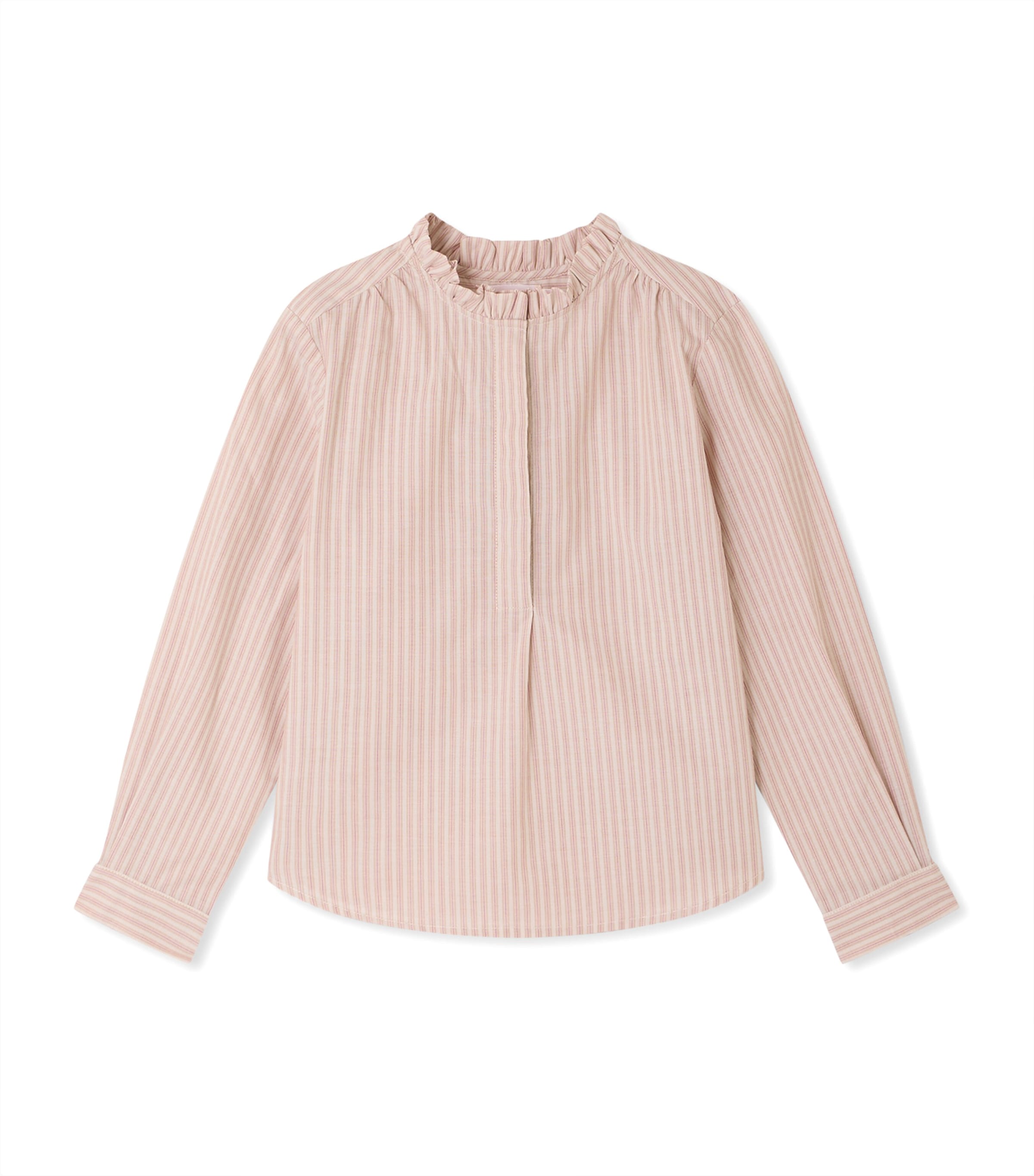 Bonpoint Cotton Stripe Blouse (4-8 Years) Ra Ecru Image 1