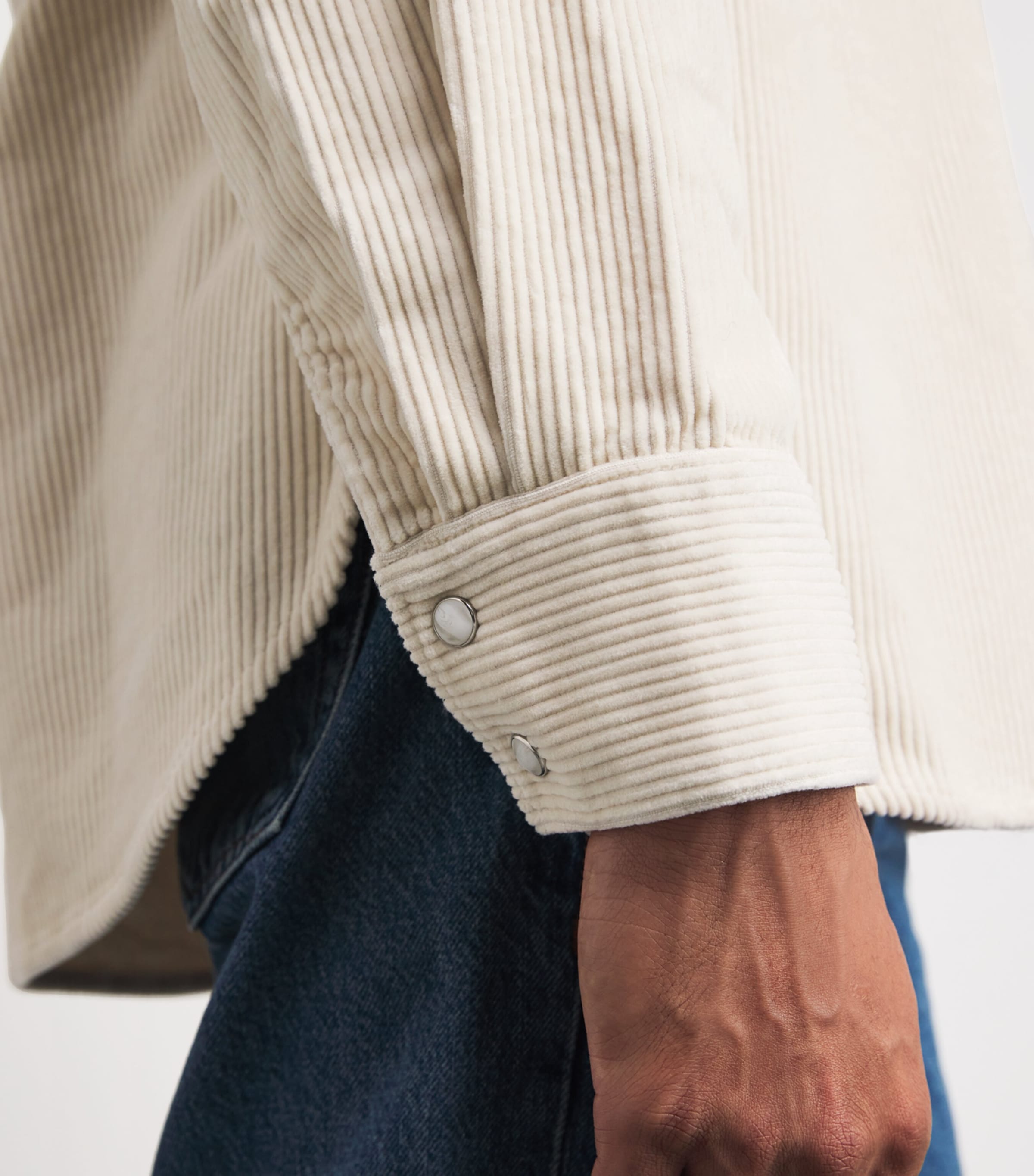 Organic Cotton Corduroy Ricky Overshirt IVORY Image 6