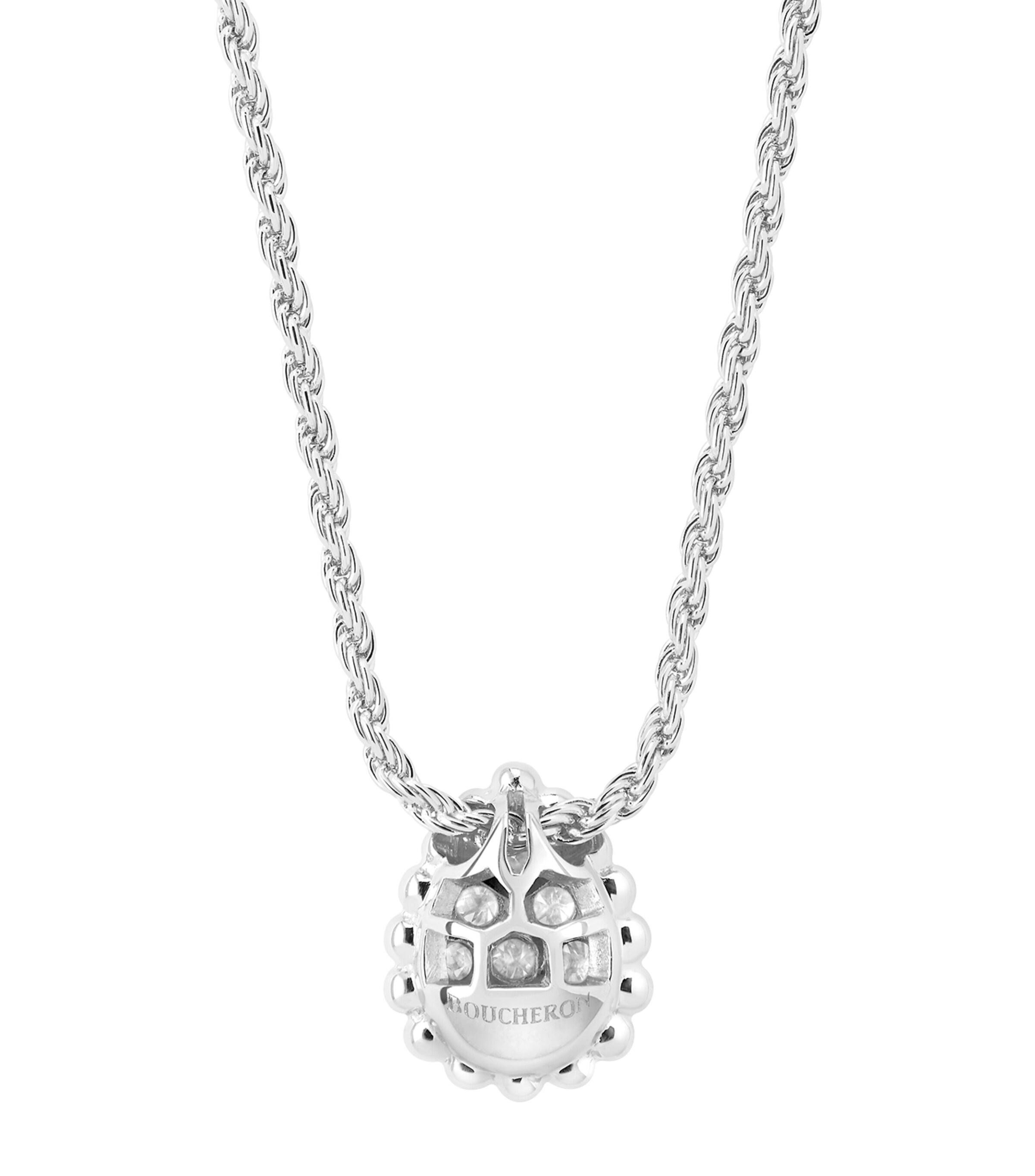 Extra Small White Gold and Diamond Serpent Bohème Motif Pendant SILVERED Image 3