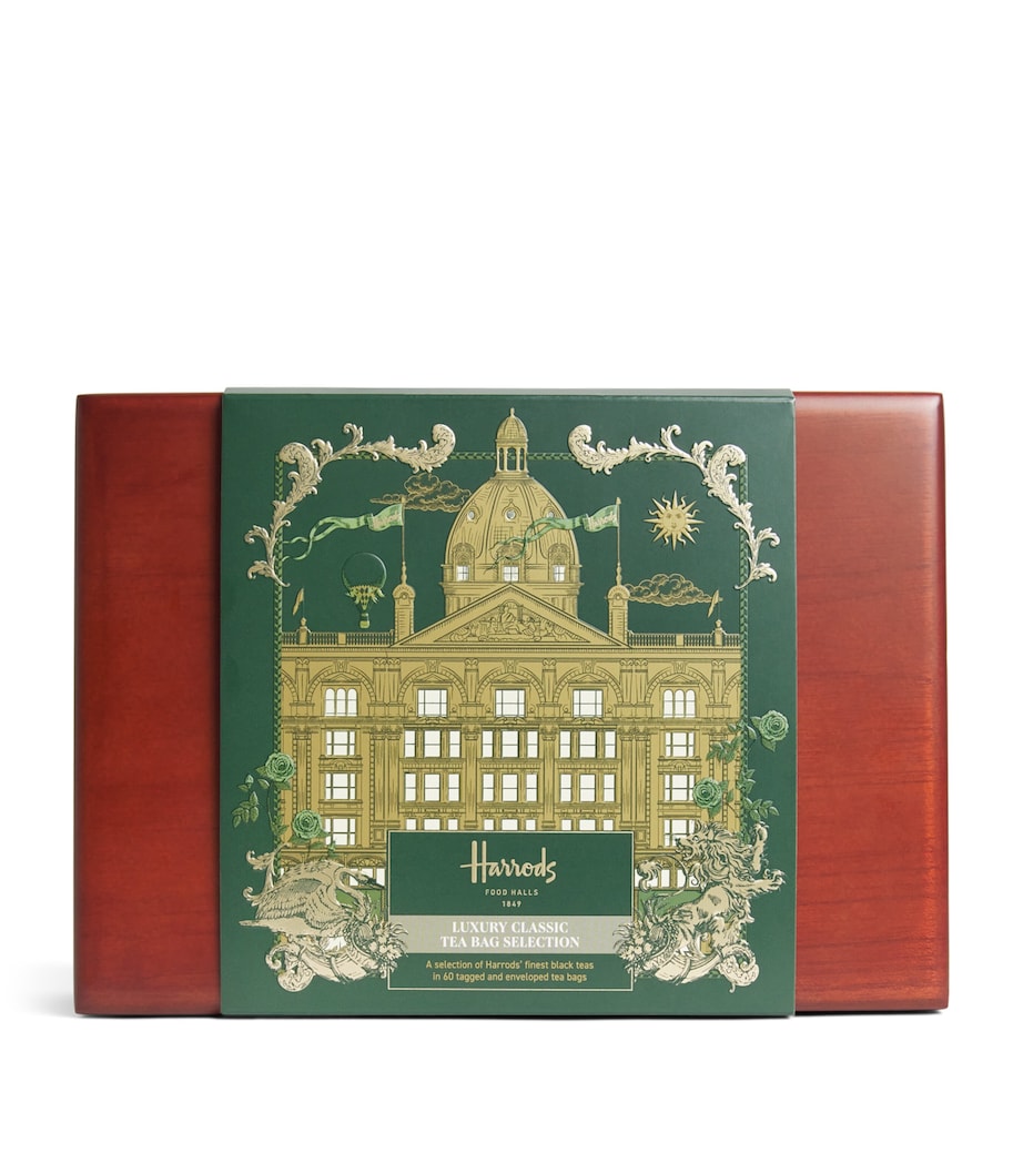Harrods Building 60 Teabags Wooden Gift Box Image 1