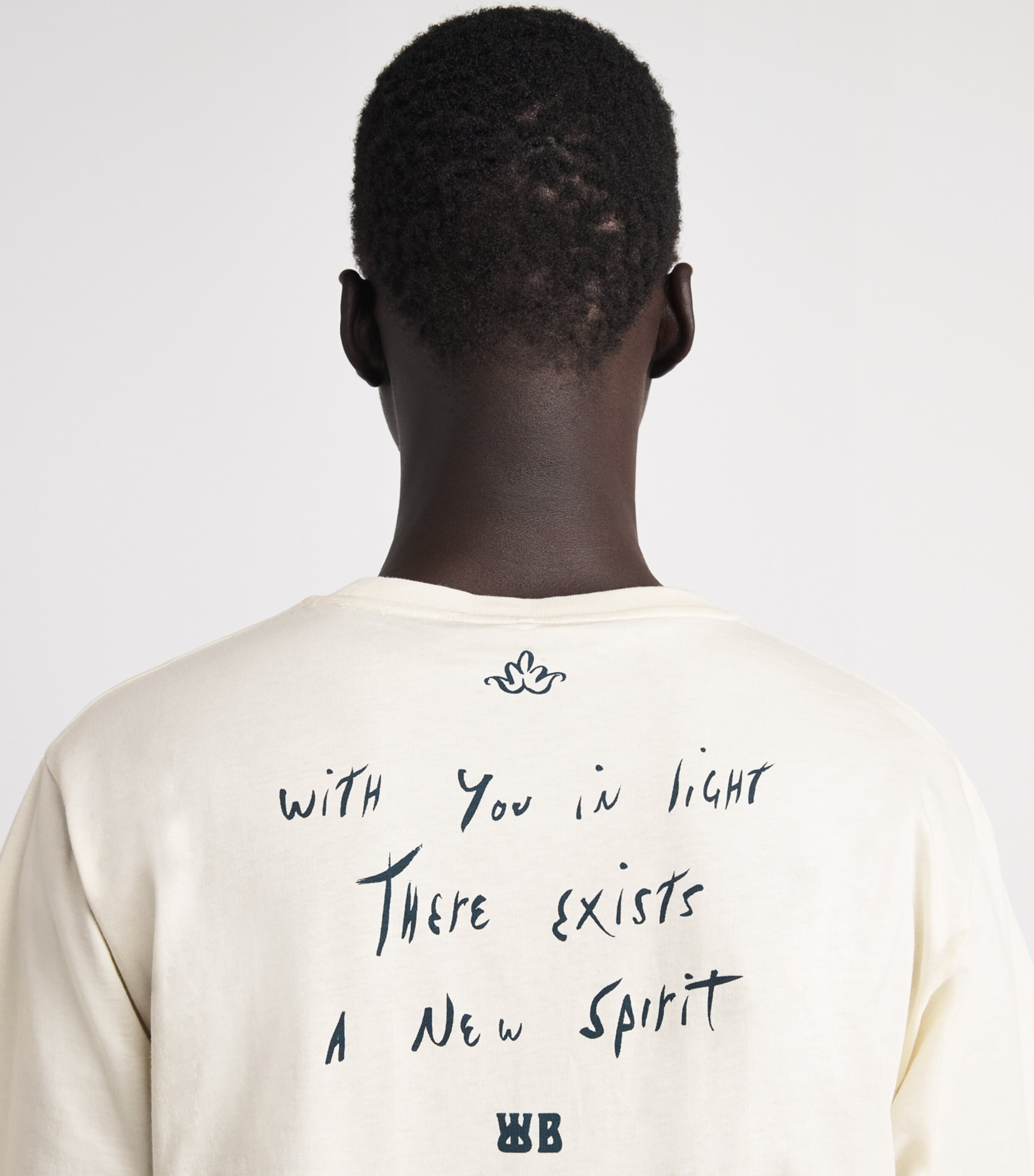 Wales Bonner Mens Cotton Raga T-Shirt Ivory Image 3
