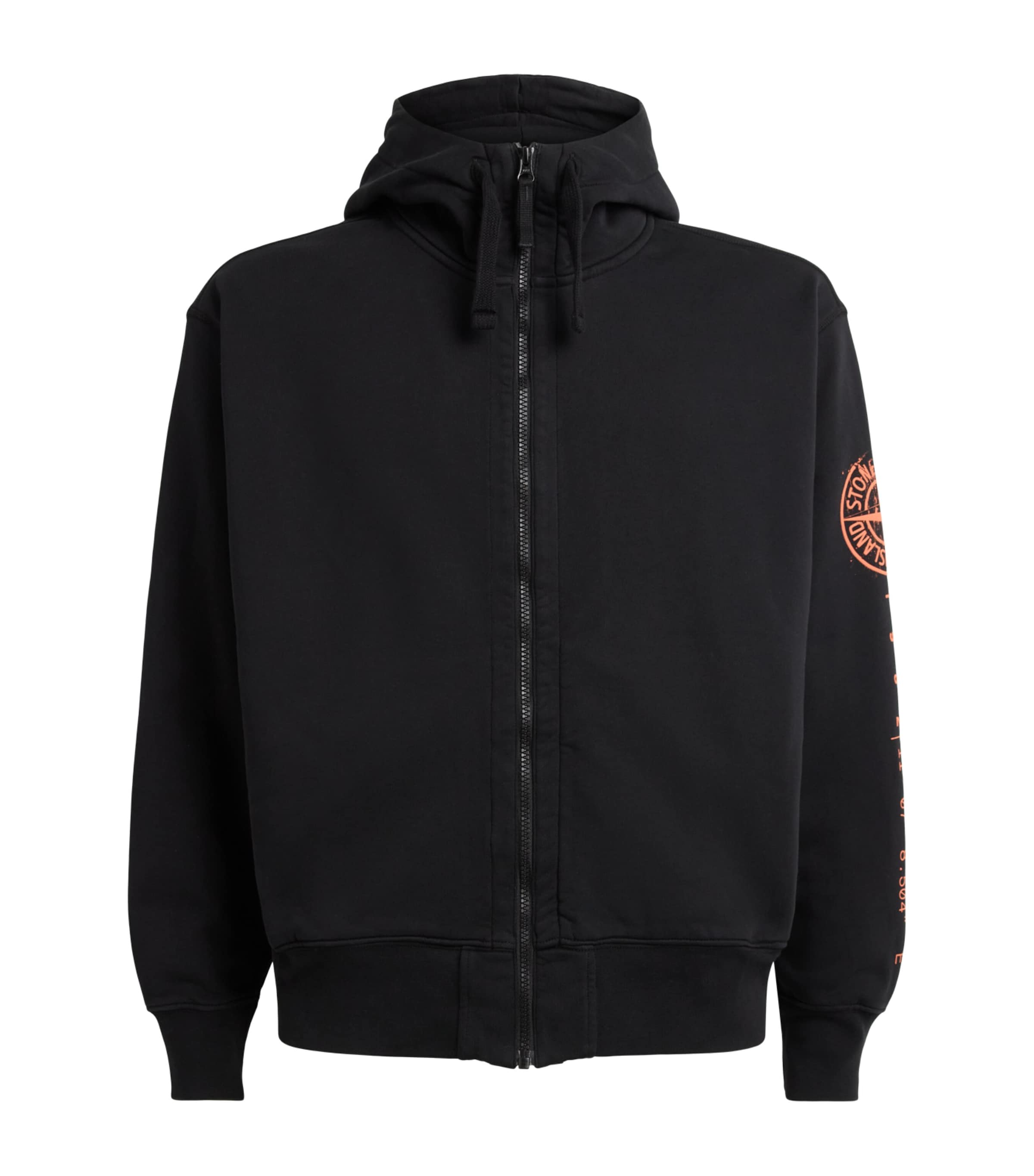 Stone Island Mens Oversized Compass Zip-Up Hoodie Image 1