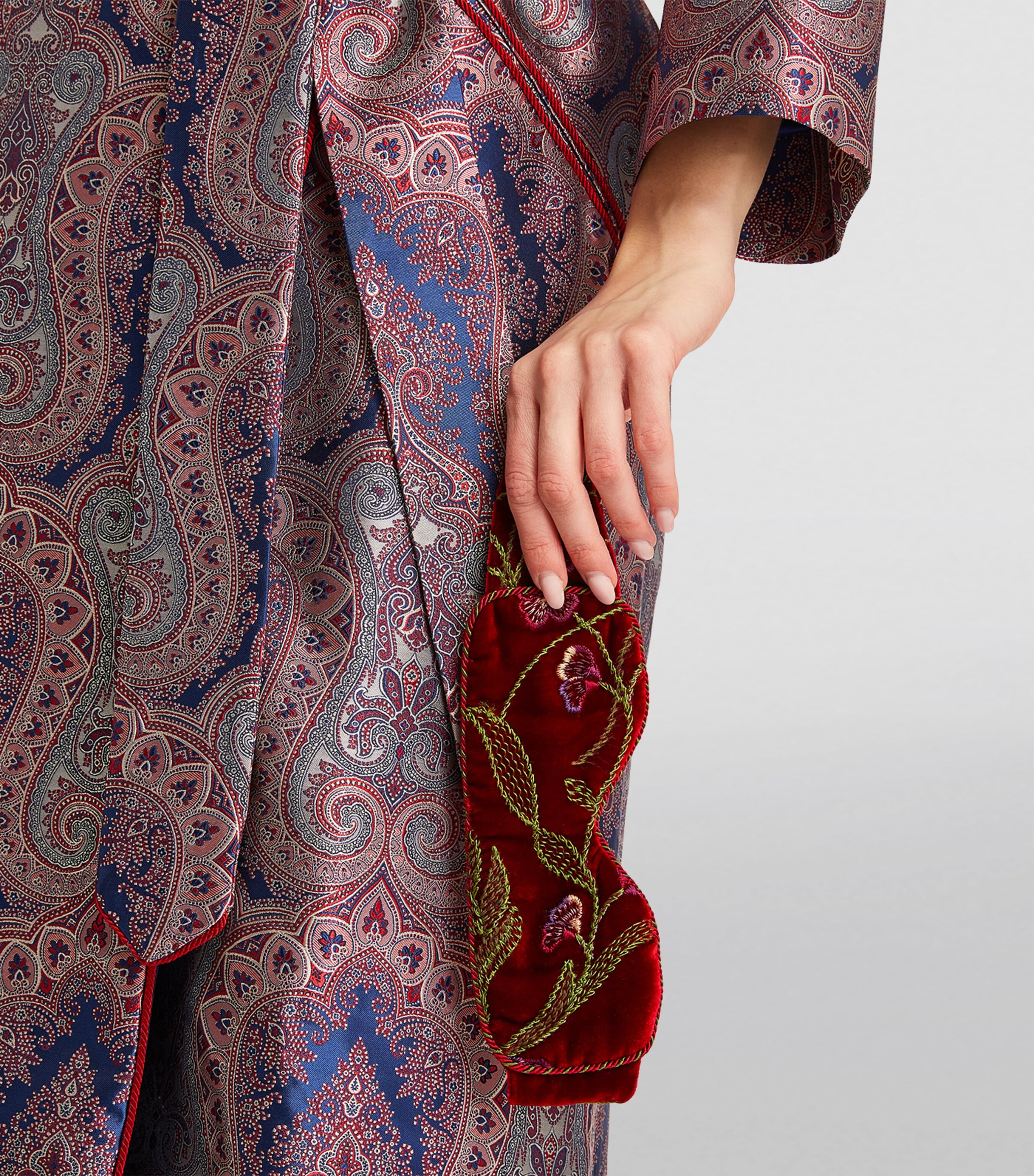 Silk Embroidered Sleep Mask RED Image 2