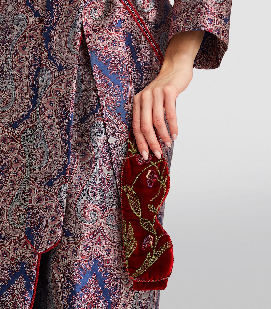 Silk Embroidered Sleep Mask RED Image 2