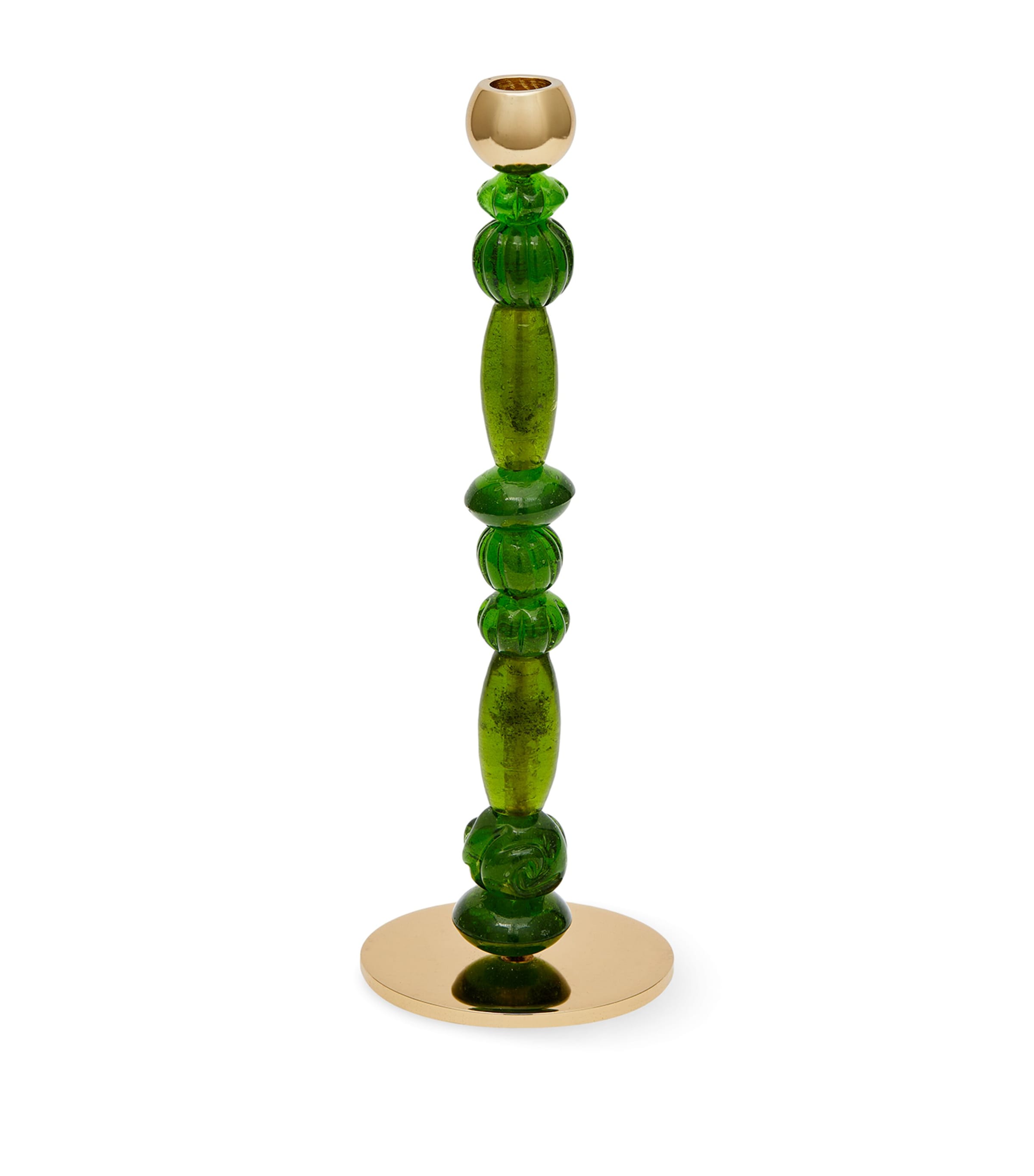 POLSPOTTEN Small Beads Candle Holder (34cm) Dark Green Image 1