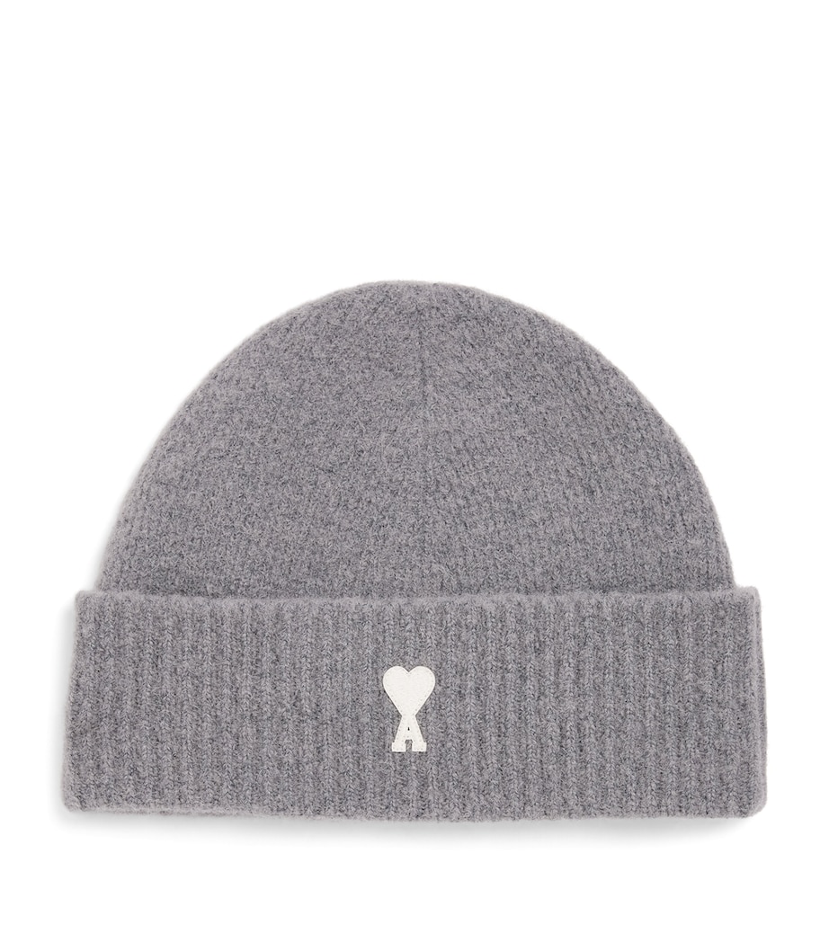AMI Paris Grey Wool-Blend Ami de Coeur Beanie | Harrods US