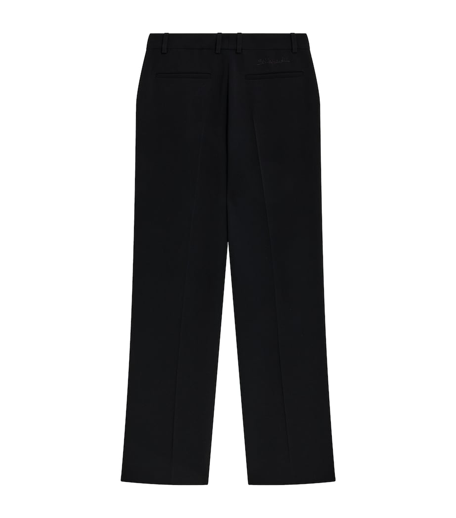 Schiaparelli Womens Virgin Wool Boyfit Trousers Black Image 2