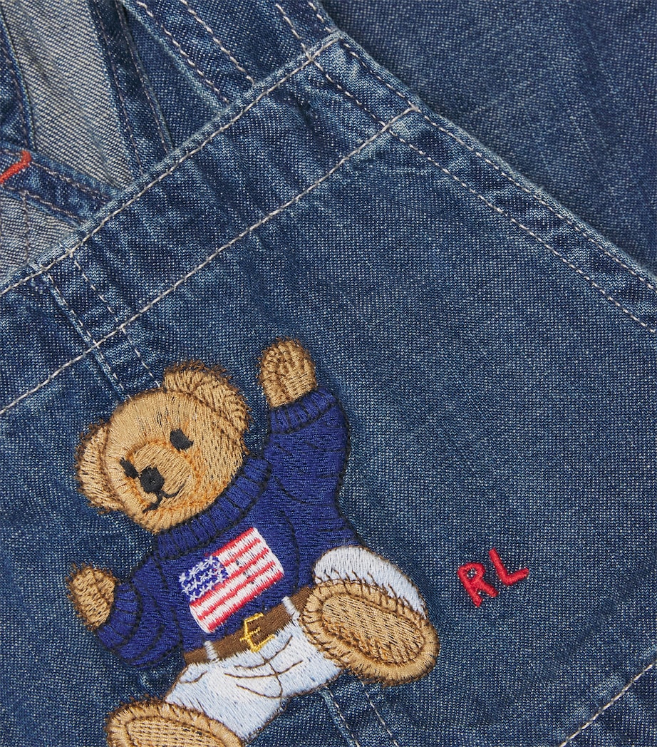 Bear Graphic Dungarees (3-24 Months) BLUE Image 3