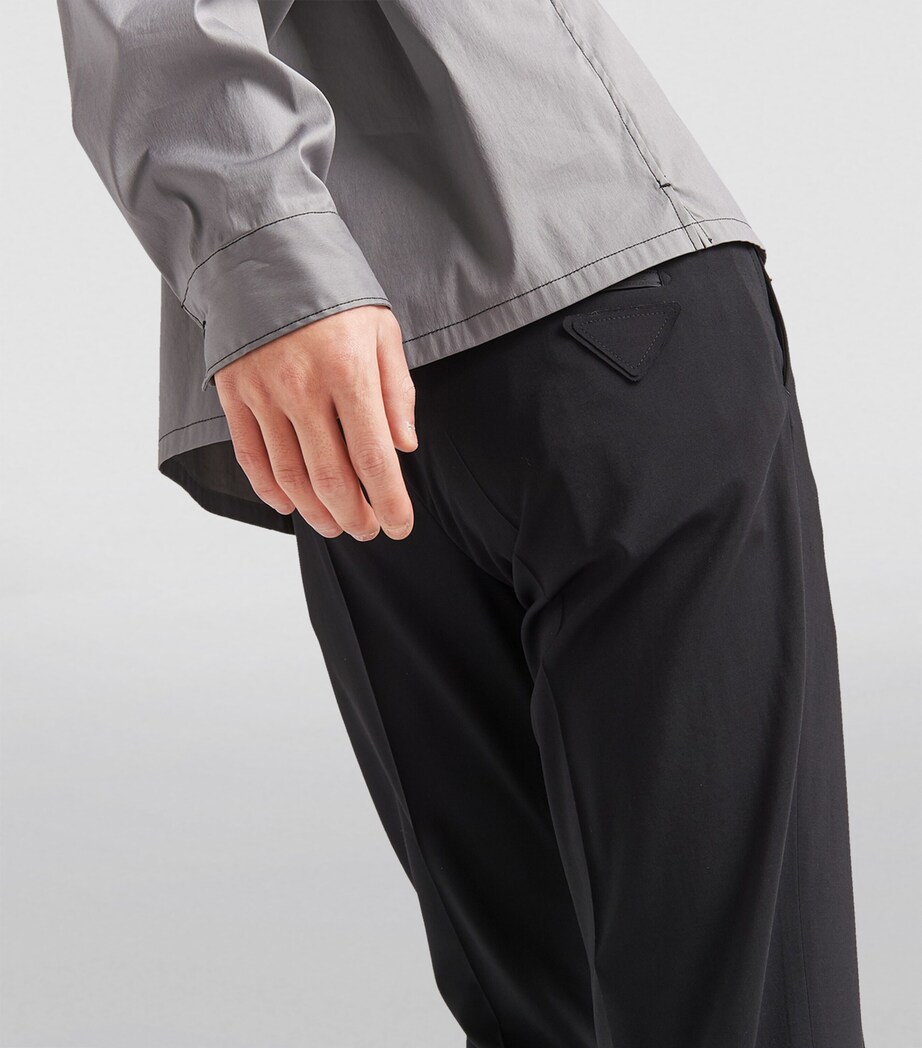 Prada Mens Wool-Blend Trousers Image 5
