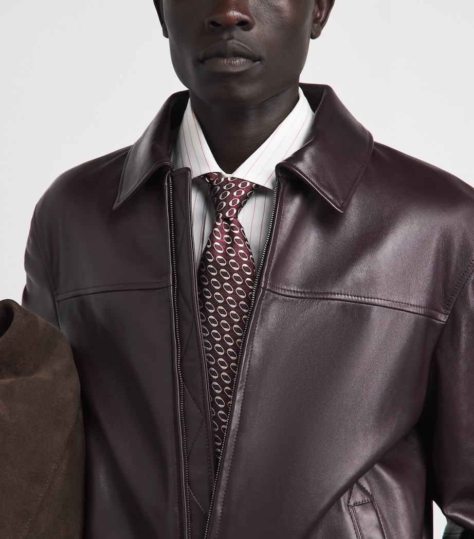 Isaia Silk Geometric Jacquard Tie Image 2