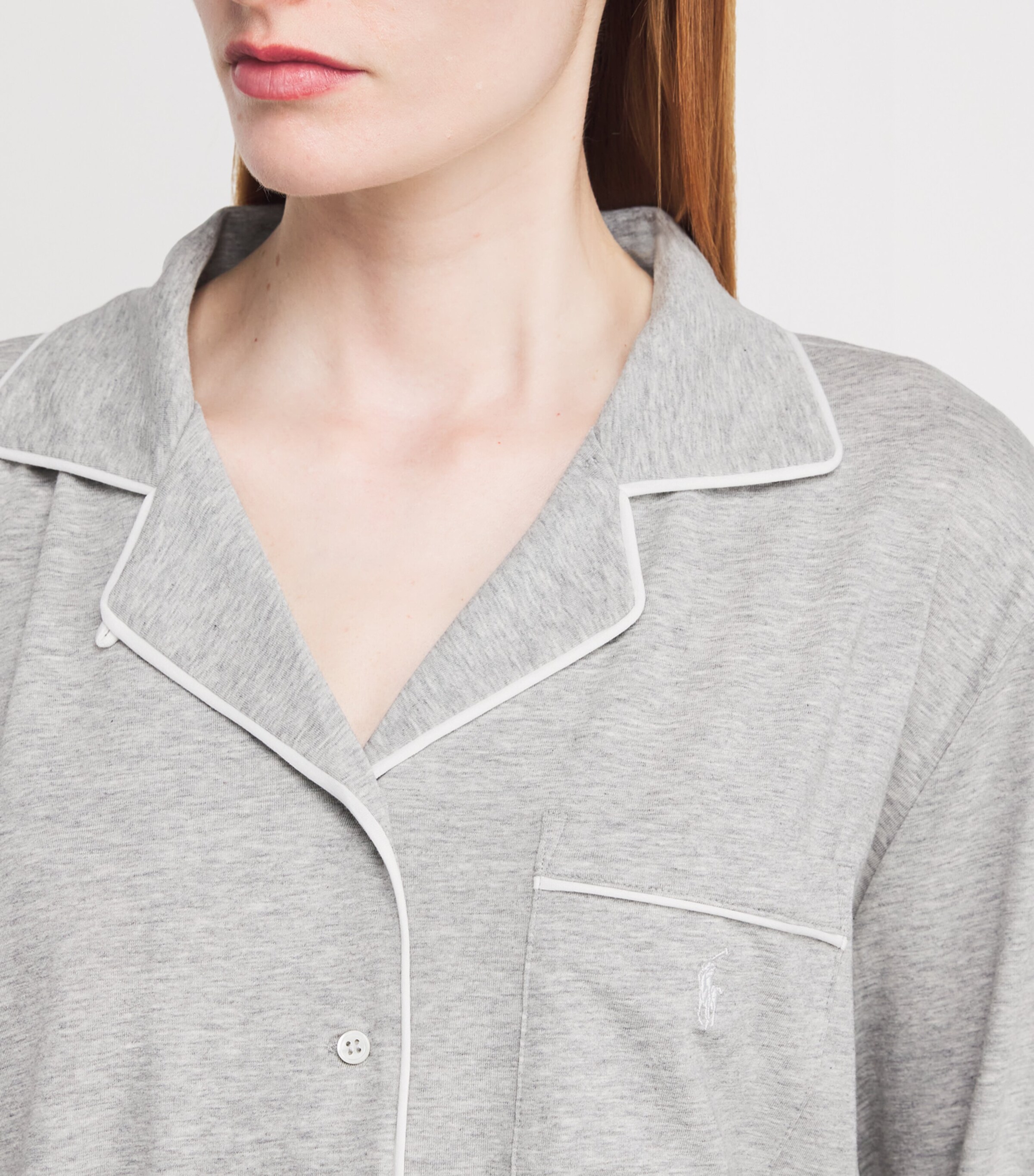 Polo Ralph Lauren Womens Jersey Pyjama Set Heather Grey Image 4