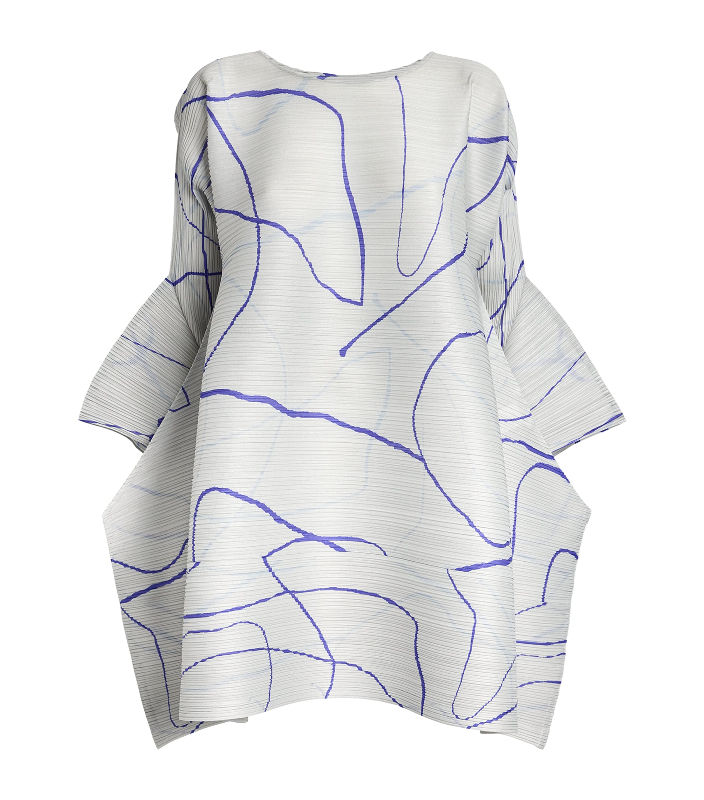 Issey Miyake Printed Pause Blouse In Gray
