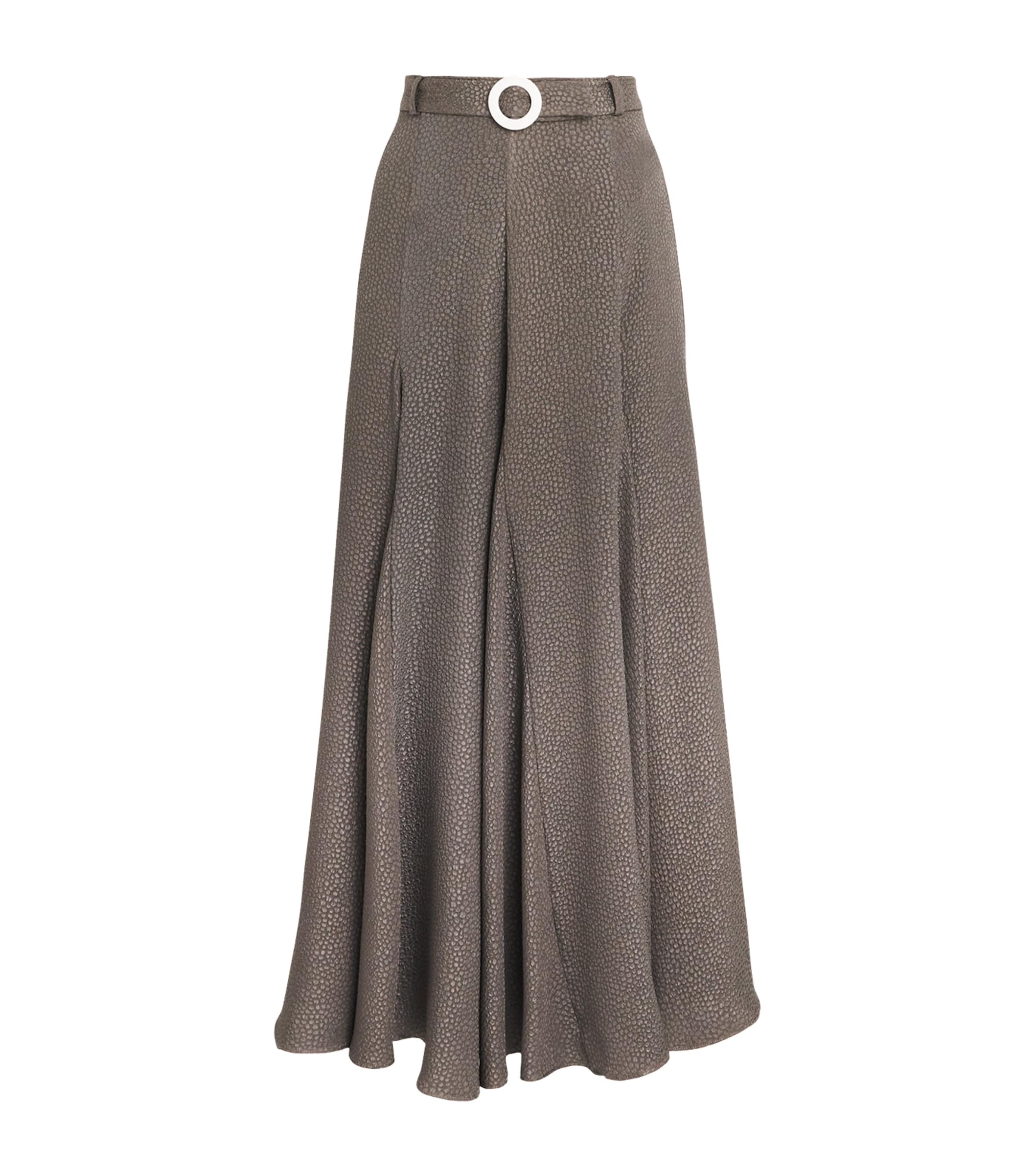 Edeline Lee Jacquard Jete Midi Skirt In Gray