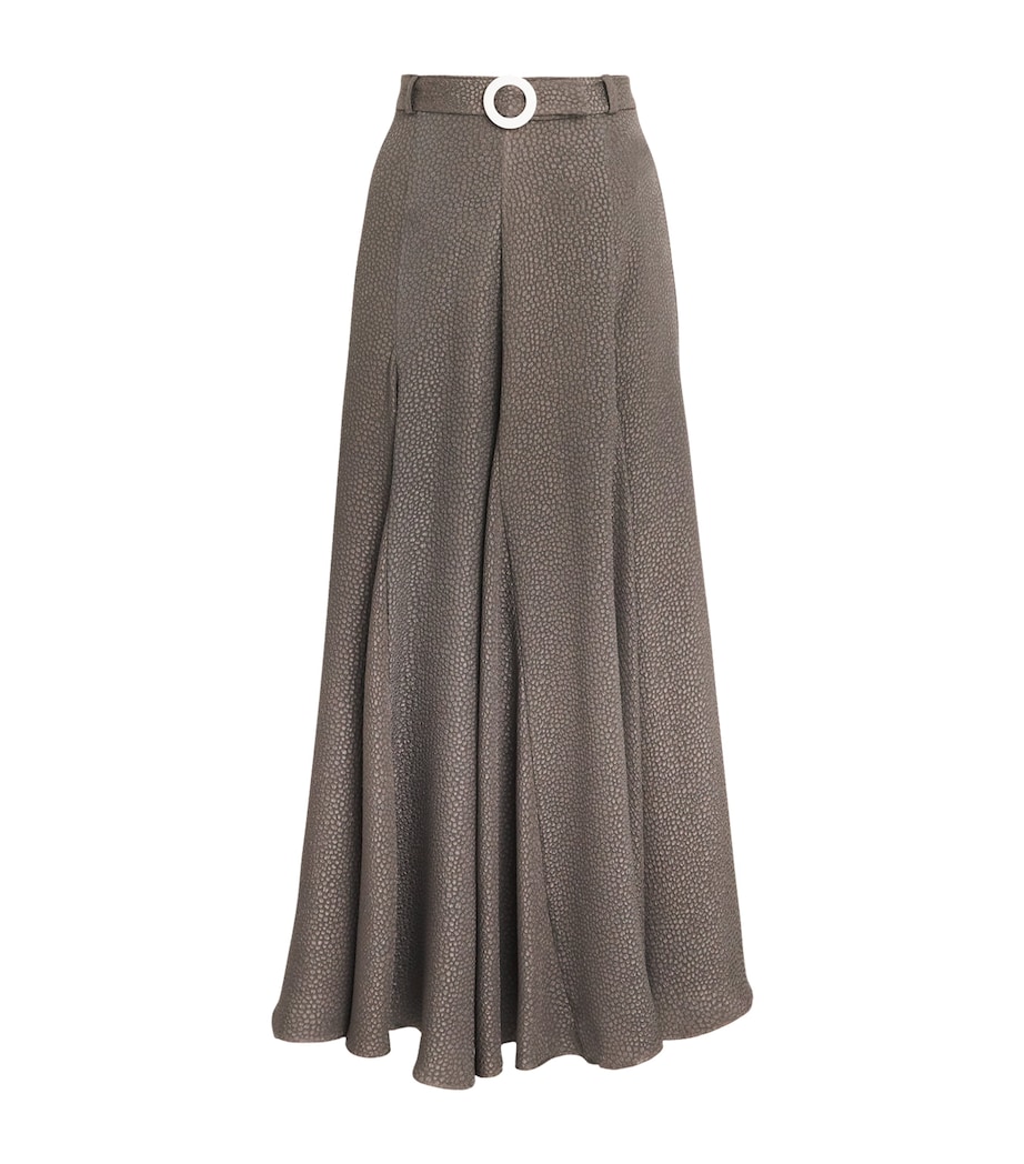 Jacquard Belted Jete Midi Skirt SLATE GREY Image 1