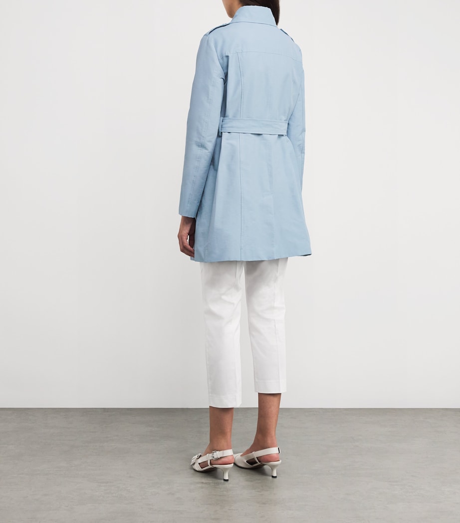 Double-Breasted Trench Coat LIGHT BLUE Image 4