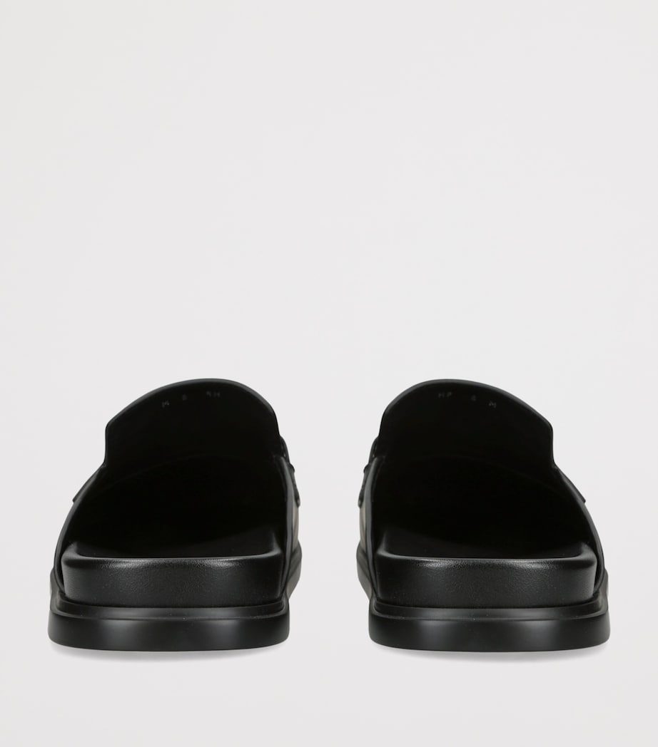 Salvatore Ferragamo Leather Gancini Mules Black Image 2