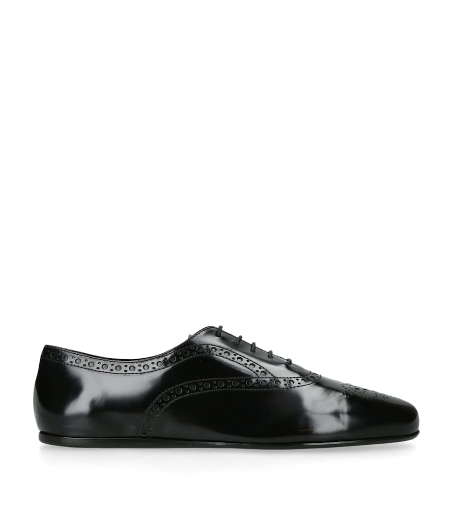 Leather Rebecca Lace-Up Derby Shoes BLACK Image 1