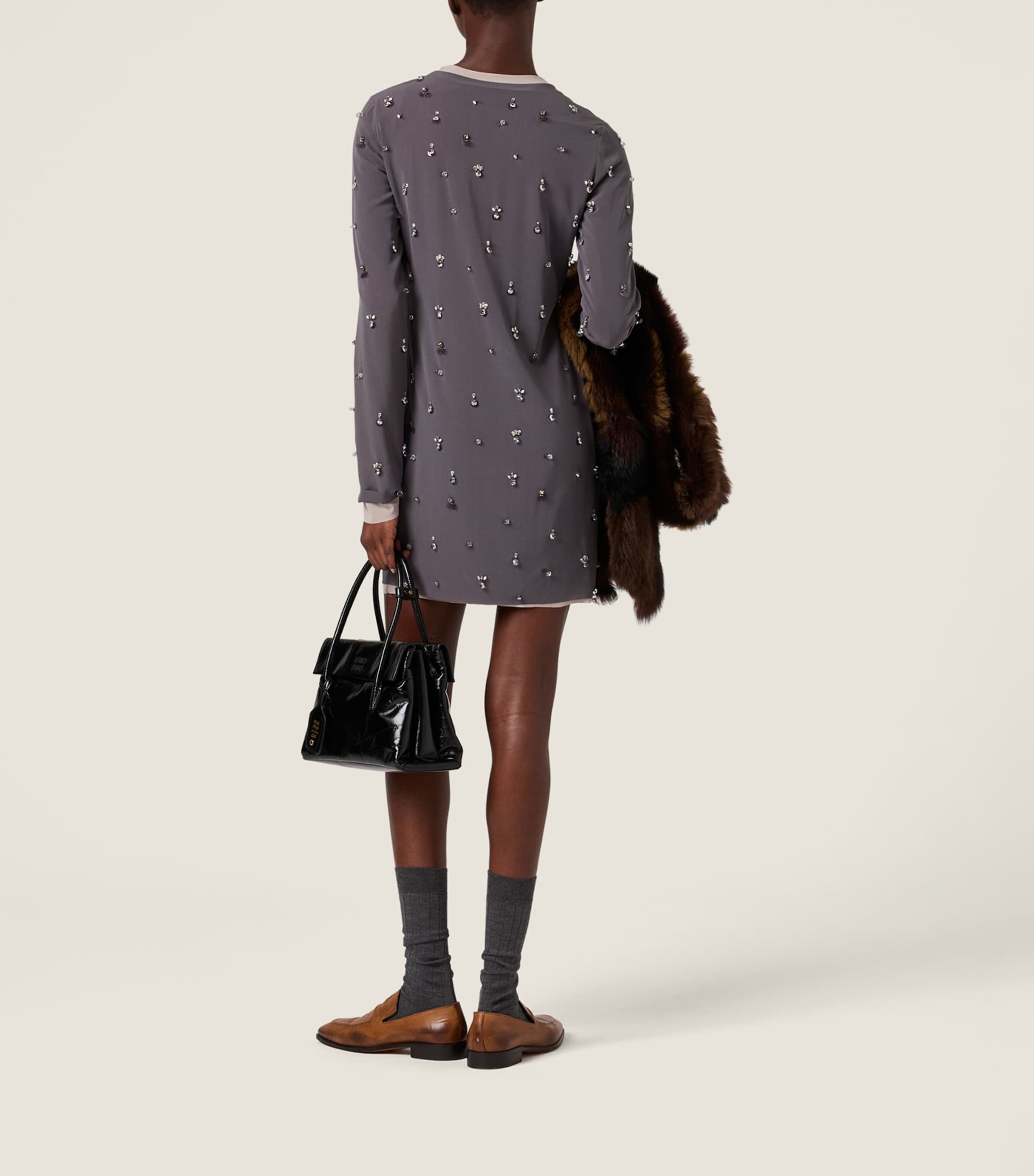 Silk Embellished T-Shirt Mini Dress F0BJ9 Image 3