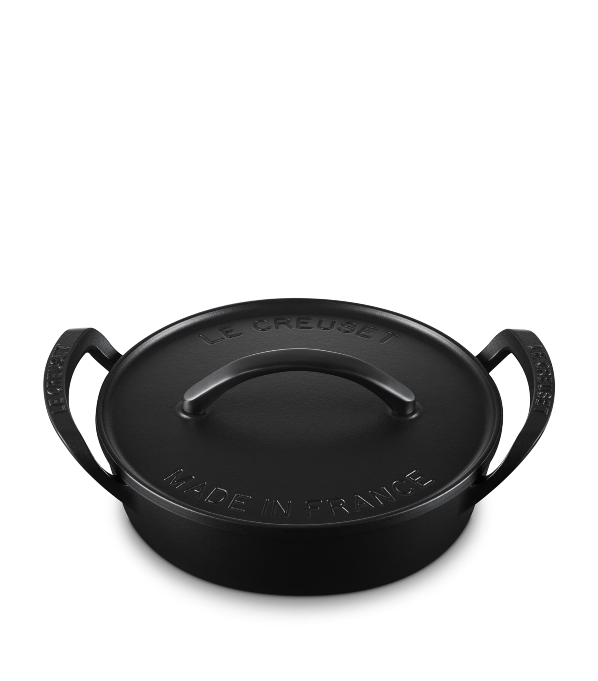 Le Creuset Cast Iron BBQ Shallow Casserole Dish (28cm) Matt Black Image 2