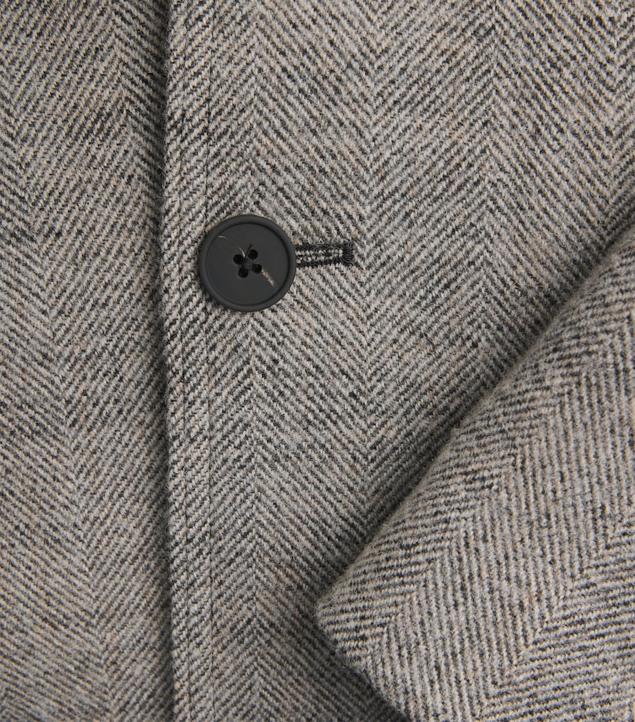 Studio Nicholson Mens Wool-Blend Howth Bomber Jacket Black / White Image 6
