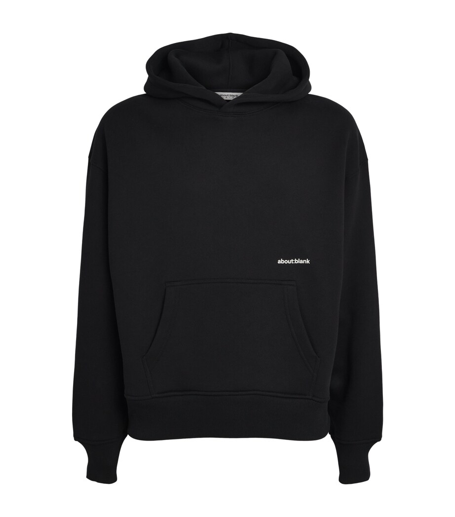 about:blank Mens Cotton Logo Hoodie Black Image 1