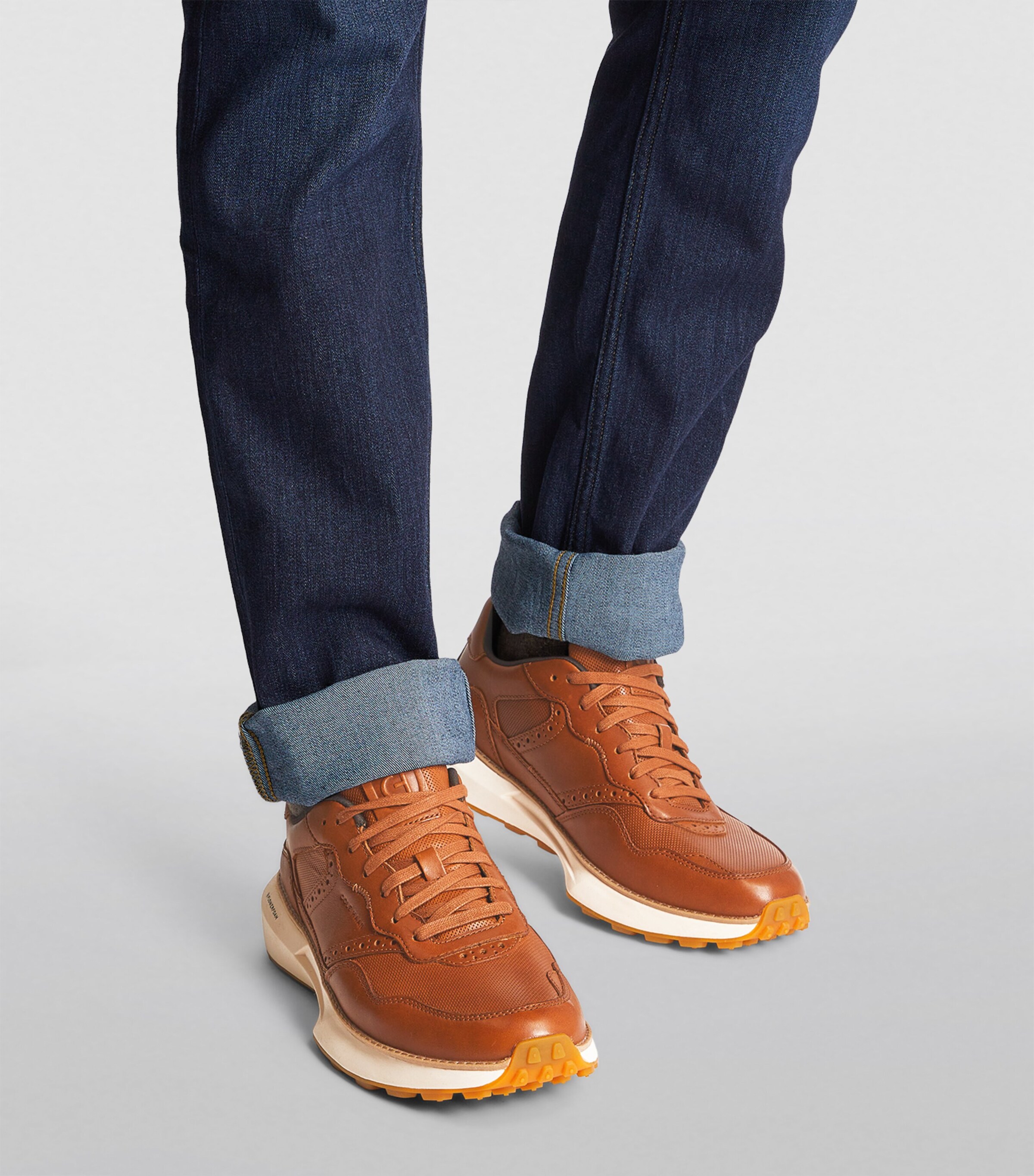 Cole Haan Beige Leather GrandPrø Ashland Sneaker | Harrods UK