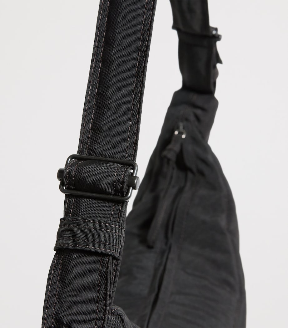 Small Water-Repellent Nylon Soft Game Shoulder Bag DARK CHOCOLATE BR490 Image 6
