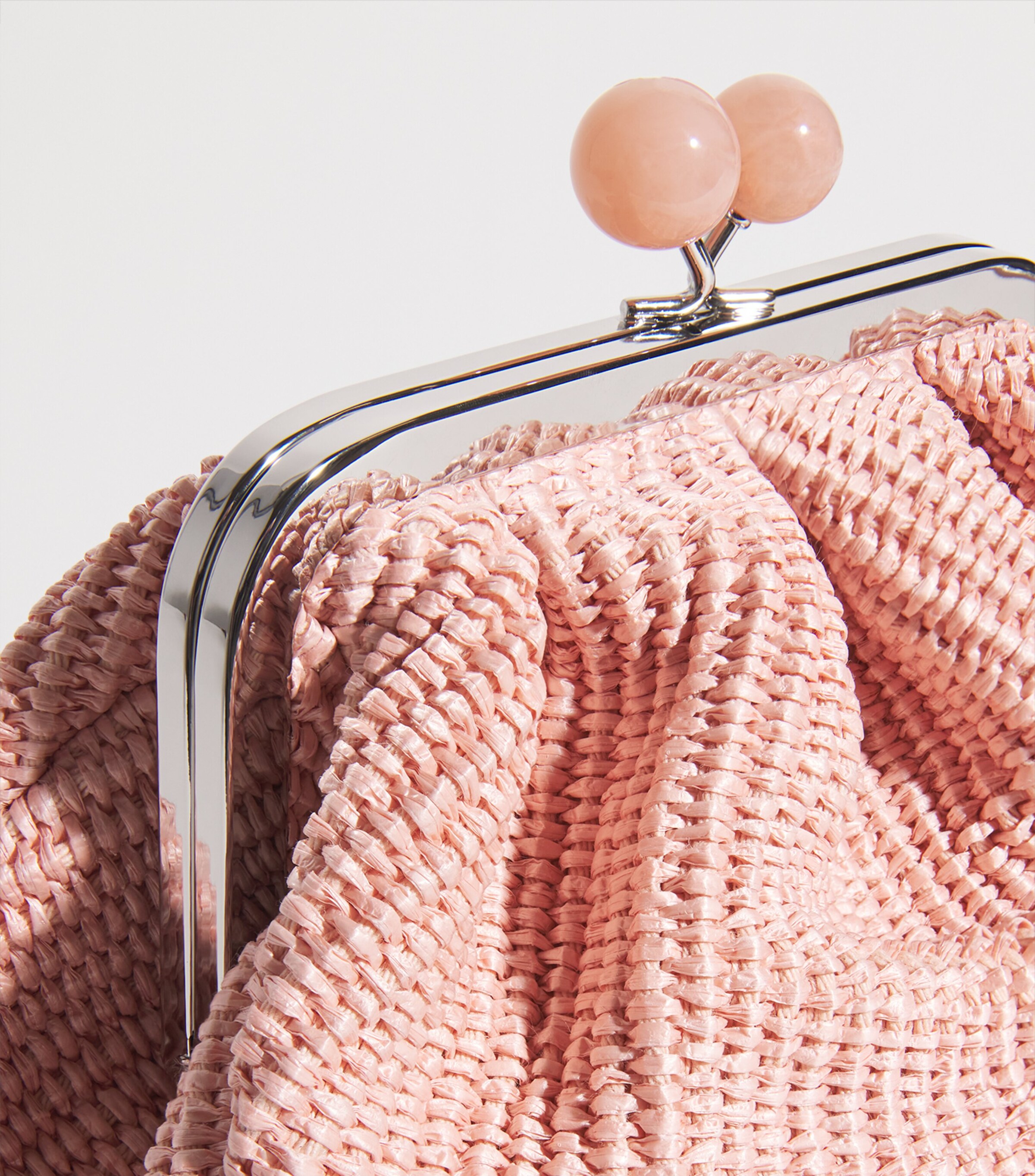 Small Raffia-Effect Pasticcino Bag PINK Image 6