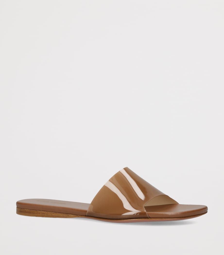 Amina Muaddi Bianca Glass Sandals Mid Brown Image 3