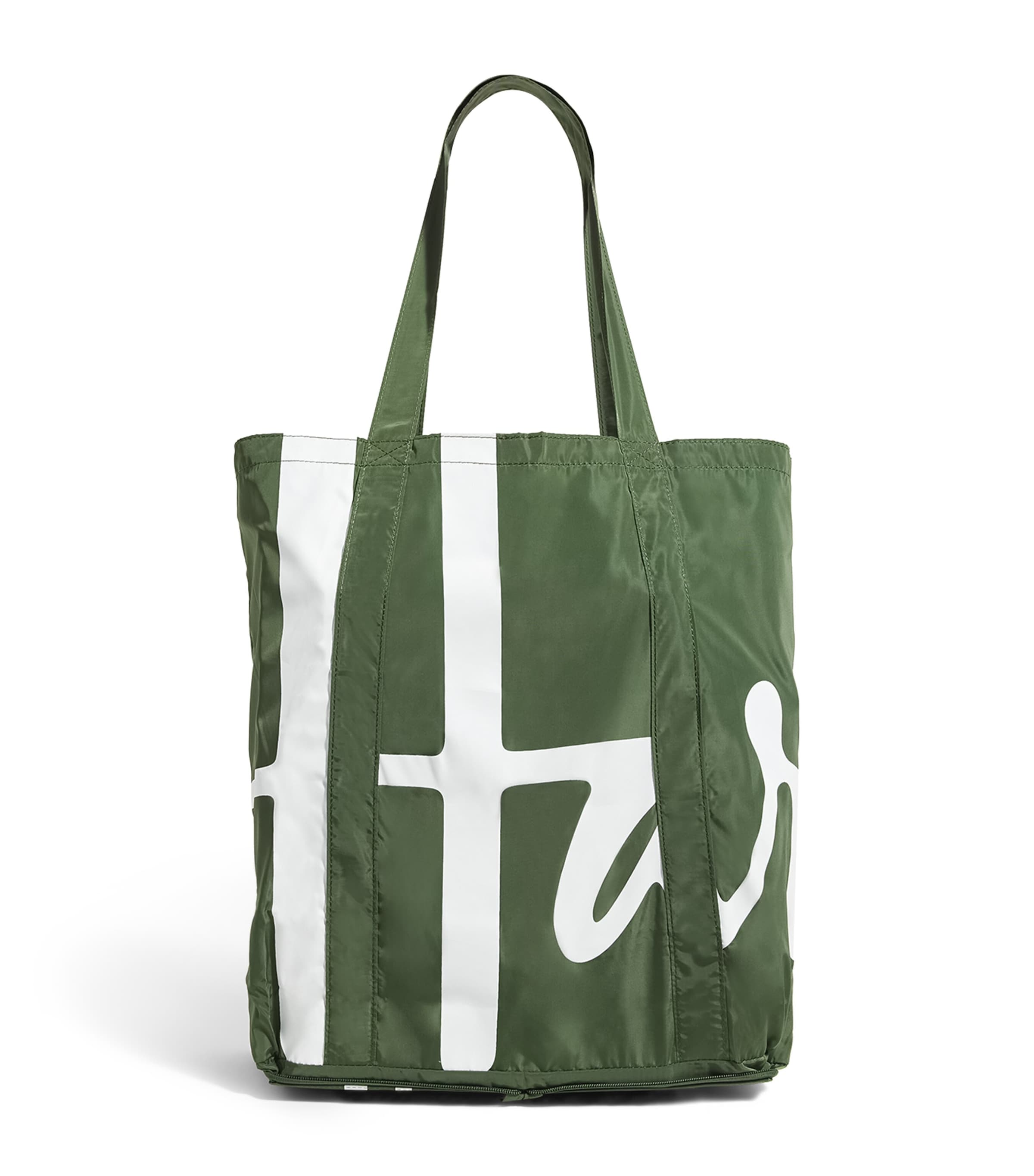 Shop Harrods Logo Pocket Shopper Bag In Green