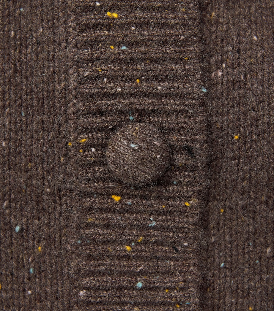 FRAME Womens The Cashmere Fleck Cardigan Brown Image 6