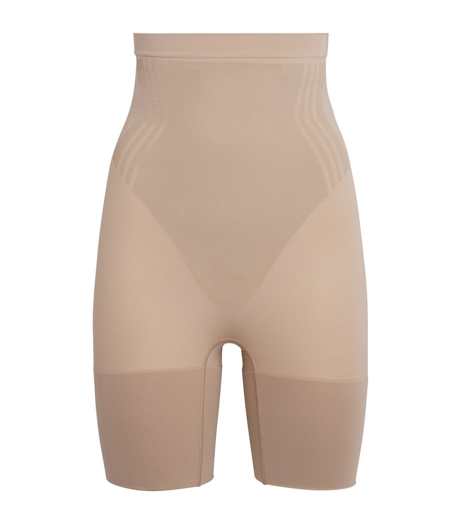 SPANX Womens SPANXsculpt GoFigure High-Waist Mid-Thigh Shorts Chai Image 1