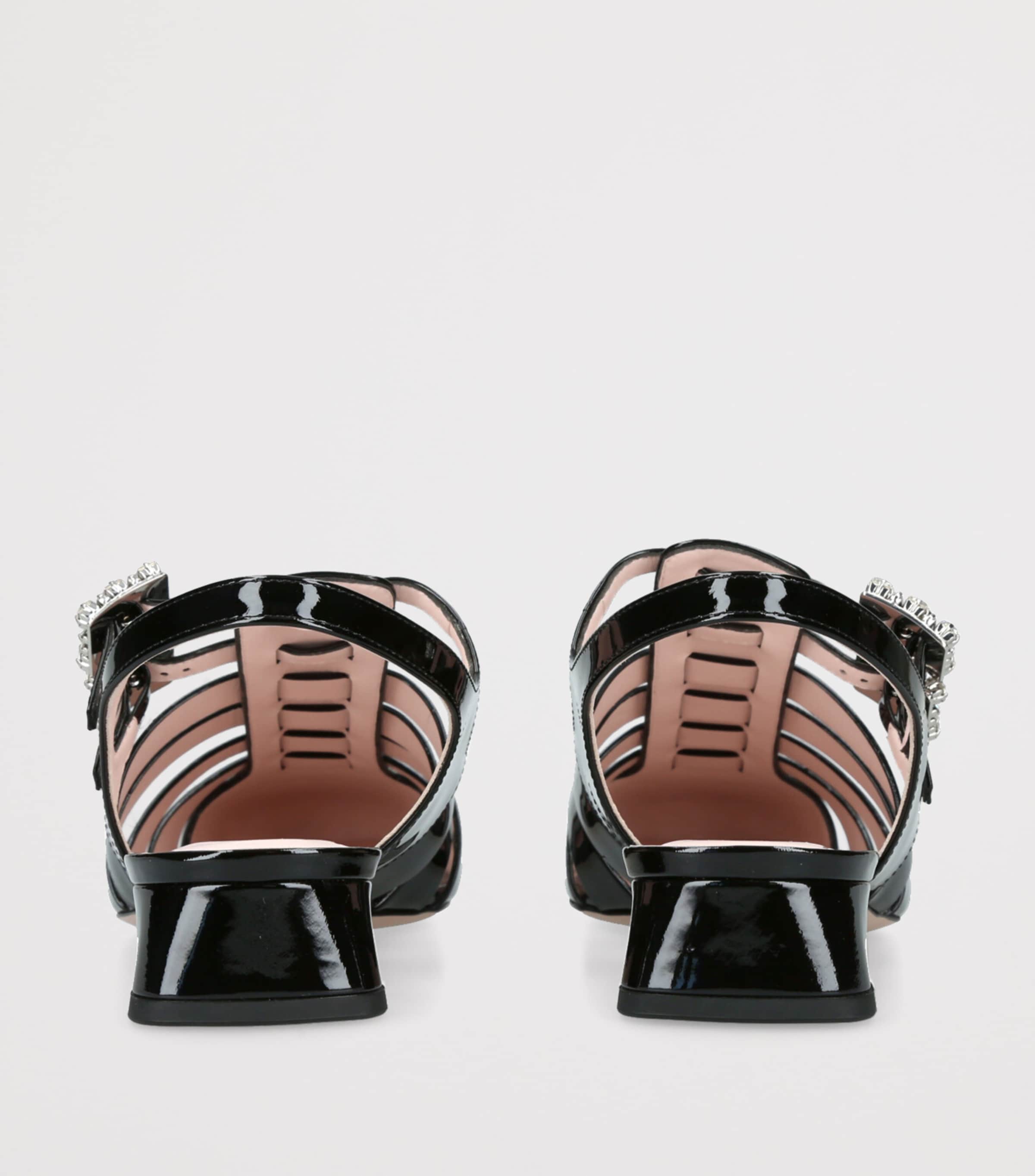 Roger Vivier Patent Leather Mini Très Vivier Sandals 25 In Black