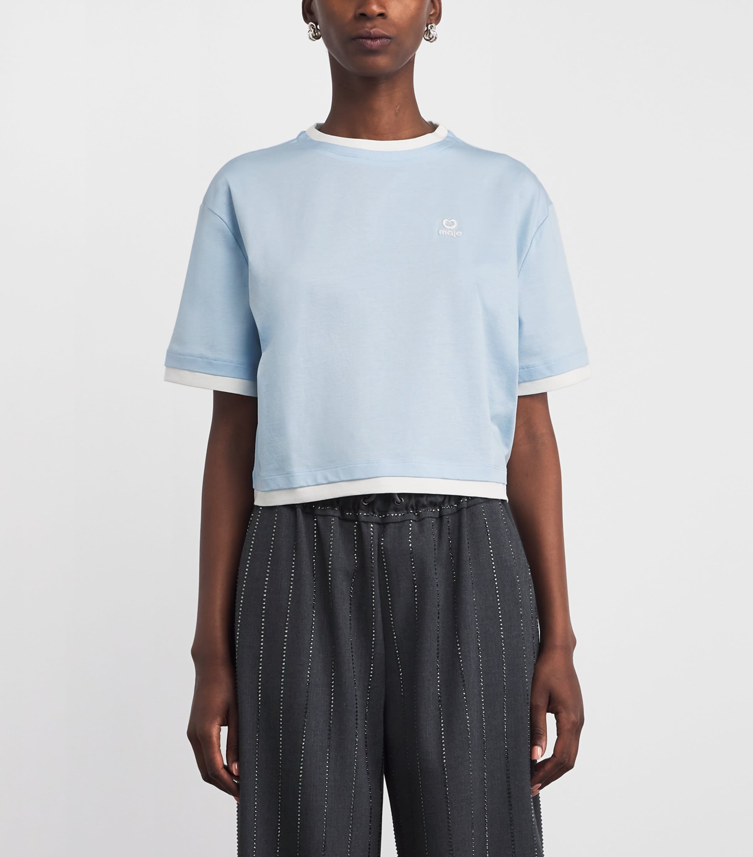 Cotton Logo T-Shirt BLUE SKY Image 3