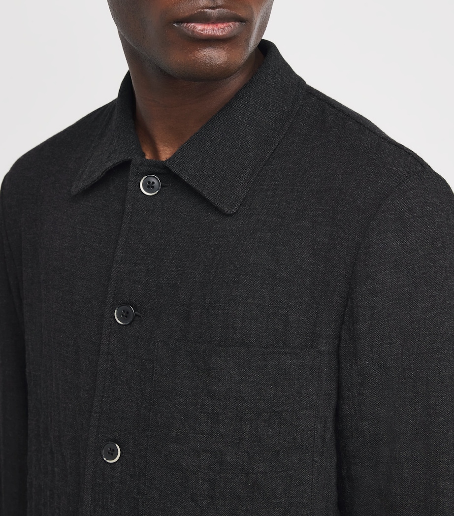 Virgin Wool-Blend Crinkle-Detail Overshirt 560 ANTRACITE Image 6