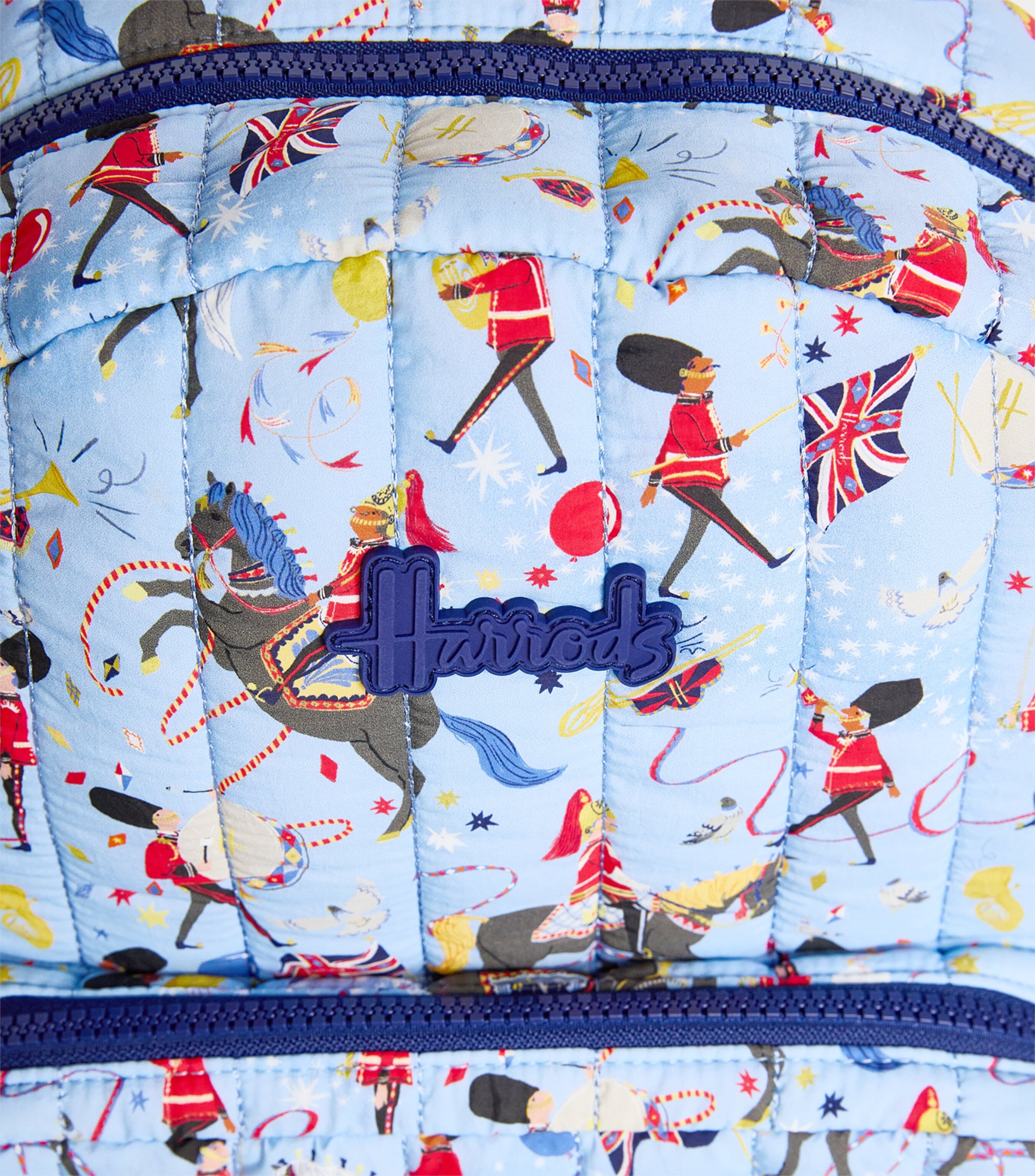 Harrods Quilted Trooping The Colour Backpack Cream Image 4