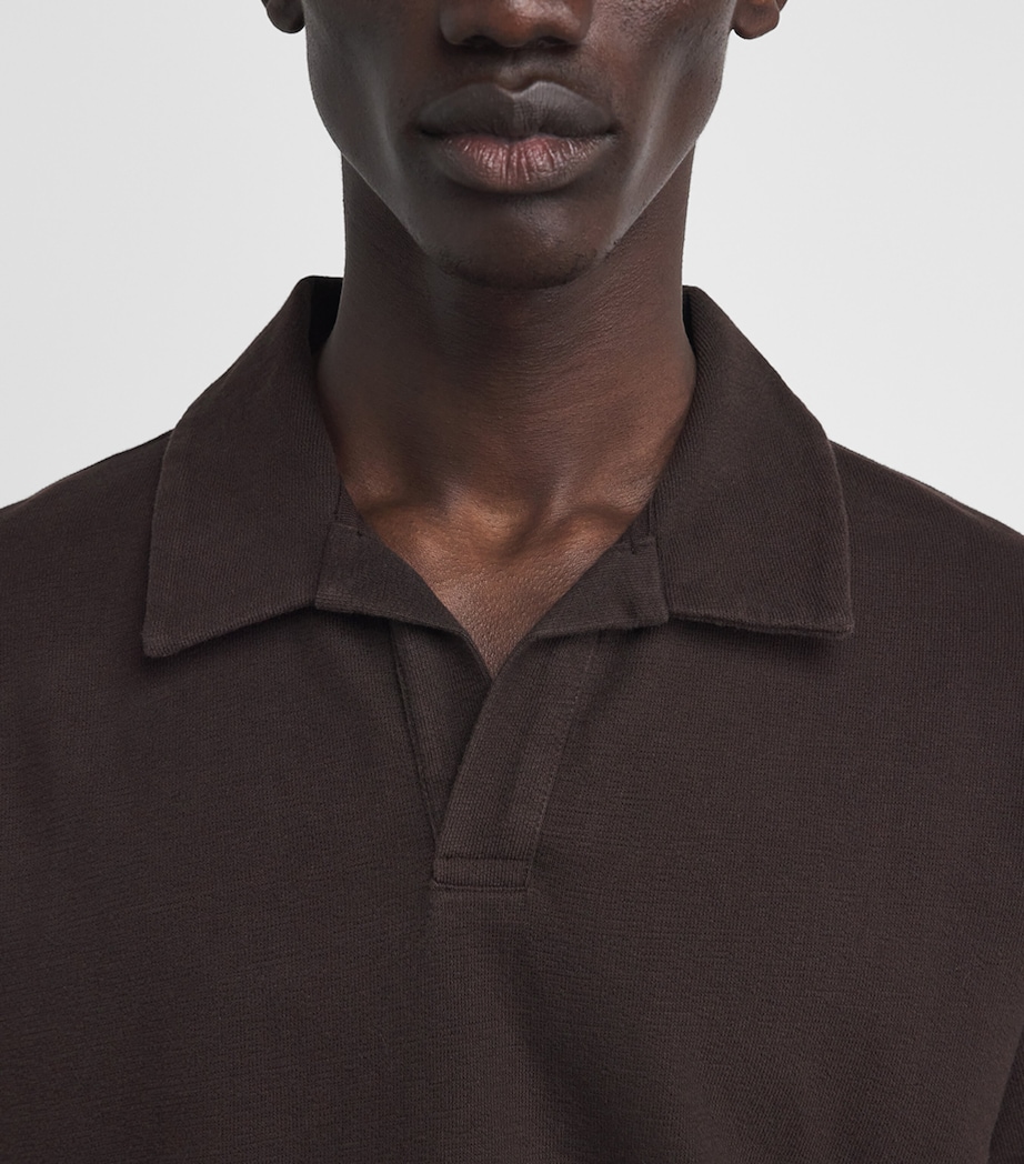 Wax London Mens Organic Cotton Atwood Polo Shirt Dark Brown Image 3